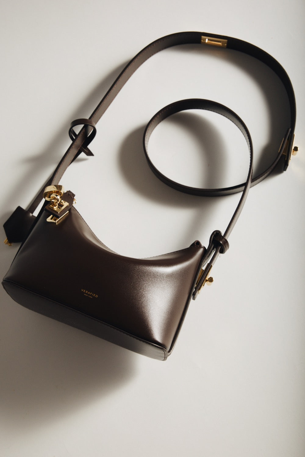 Mini Gold Chocolate Hobo Bag