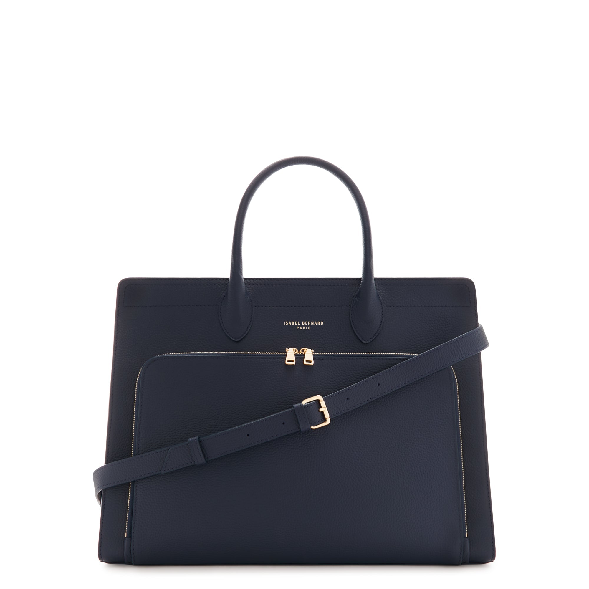 Honoré Nadine blue calfskin leather handbag with 16.4 inch laptop pocket