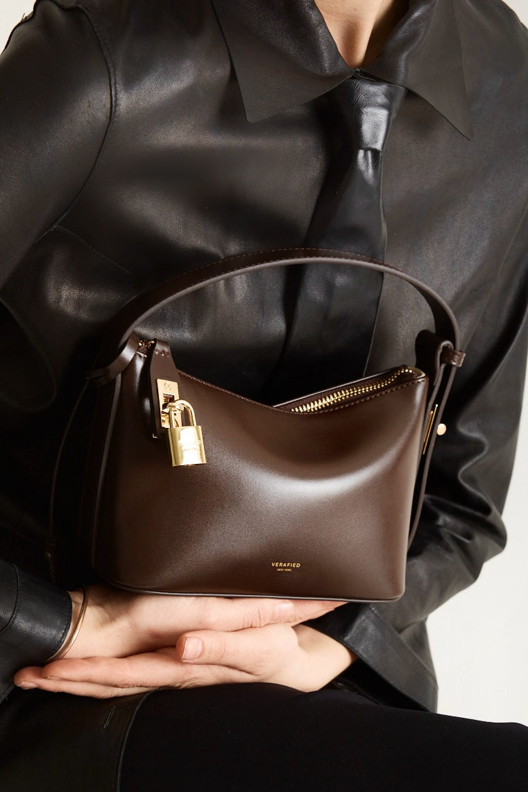 Mini Gold Chocolate Hobo Bag