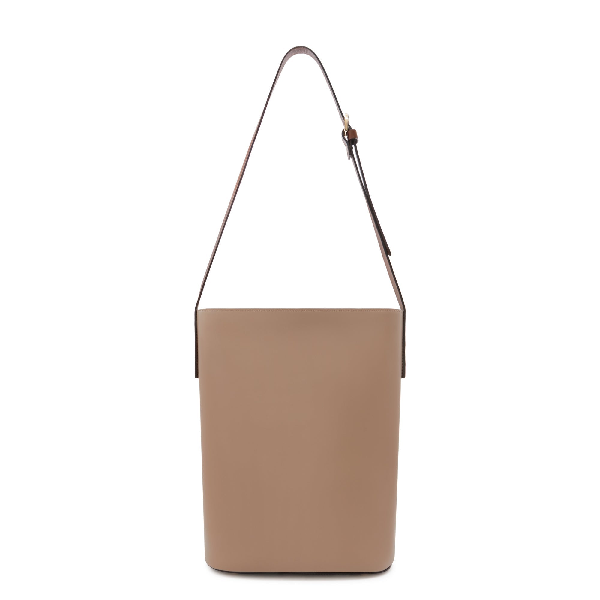 Honoré Lora taupe calfskin leather shoulder bag with laptop pocket