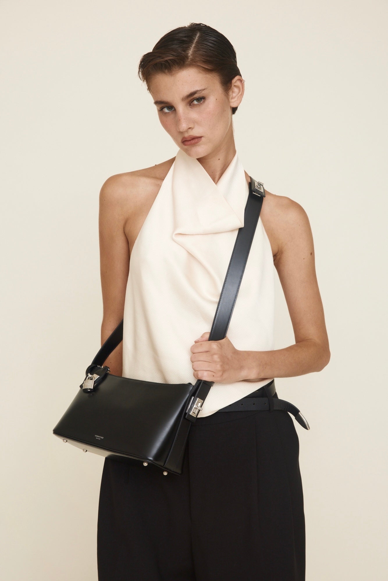 Silver Black Hobo Bag