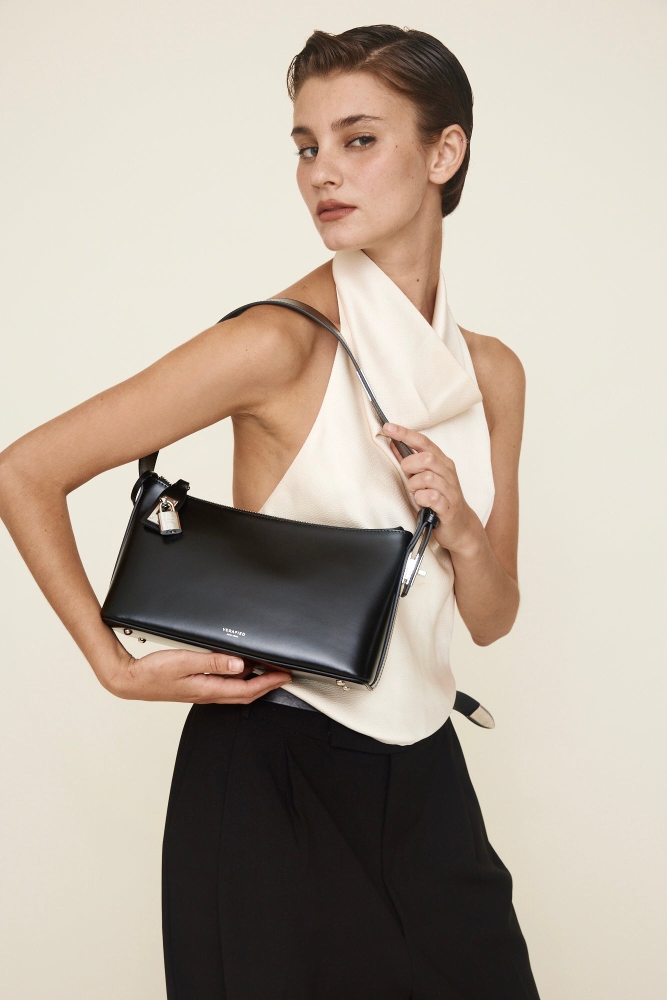 Silver Black Hobo Bag