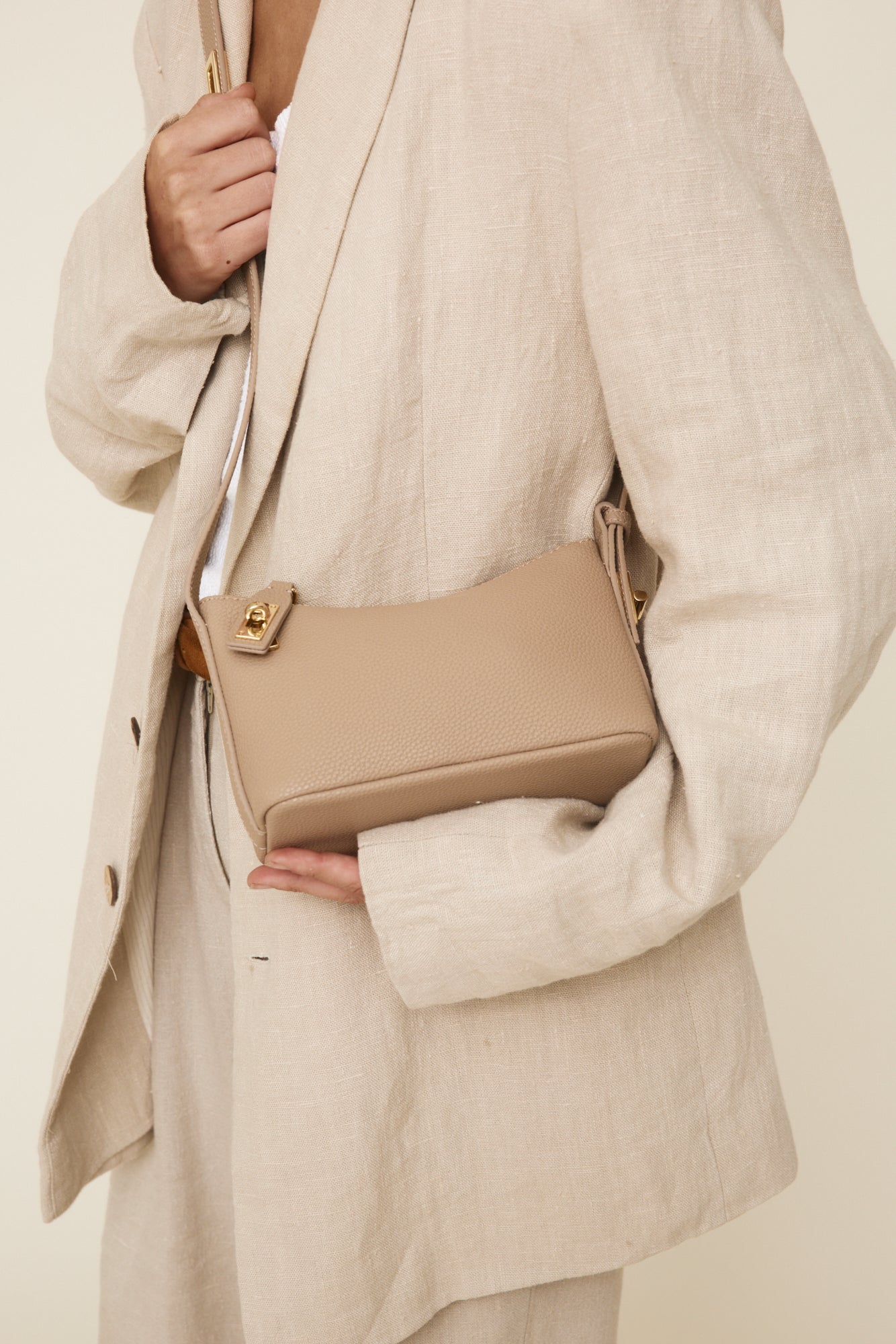 Mini Beige Crossbody Extension Strap