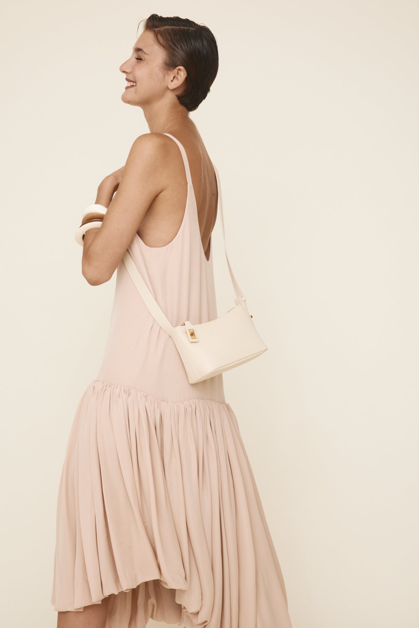 Ivory Twister Hobo Bag