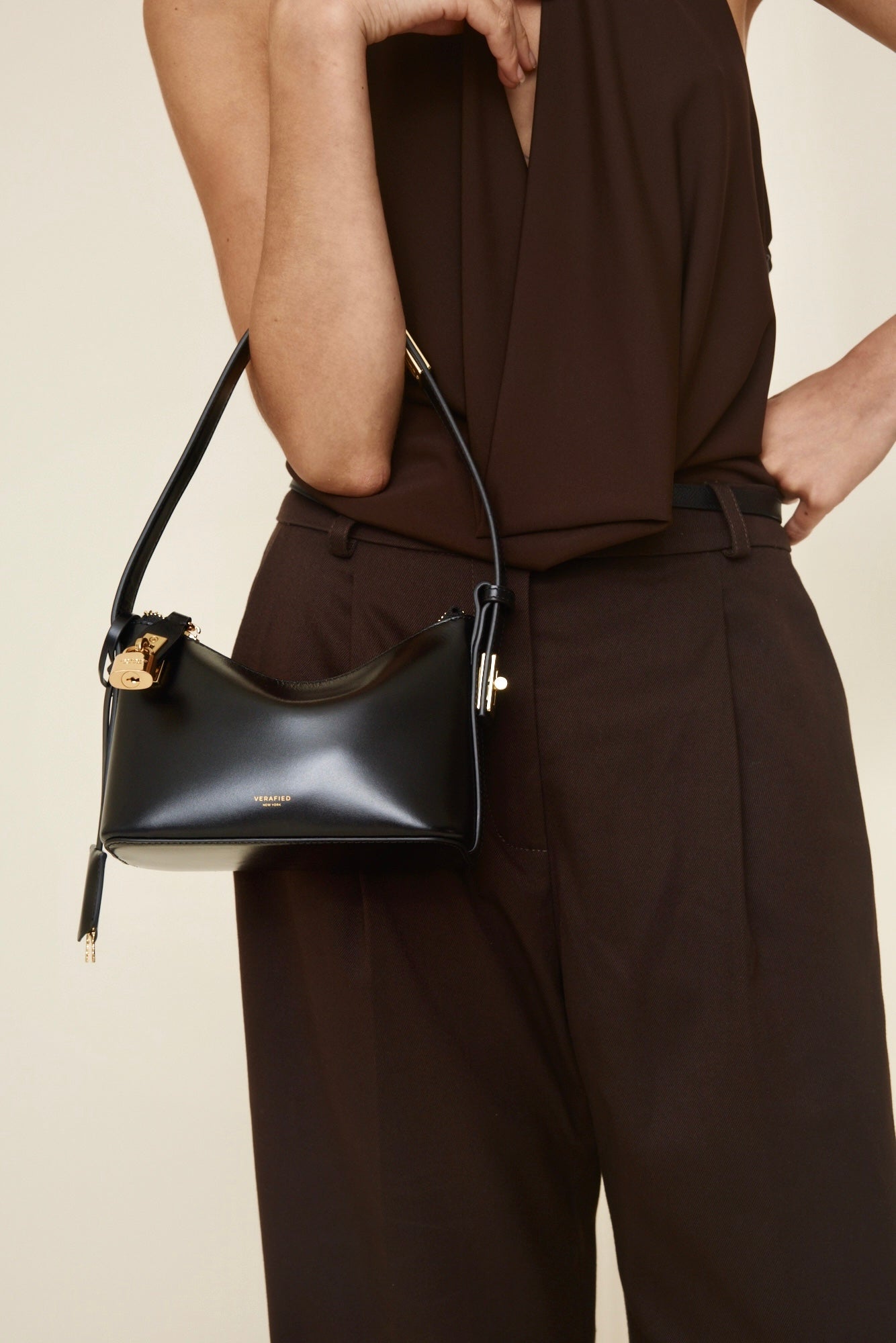 Mini Gold Black Hobo Bag
