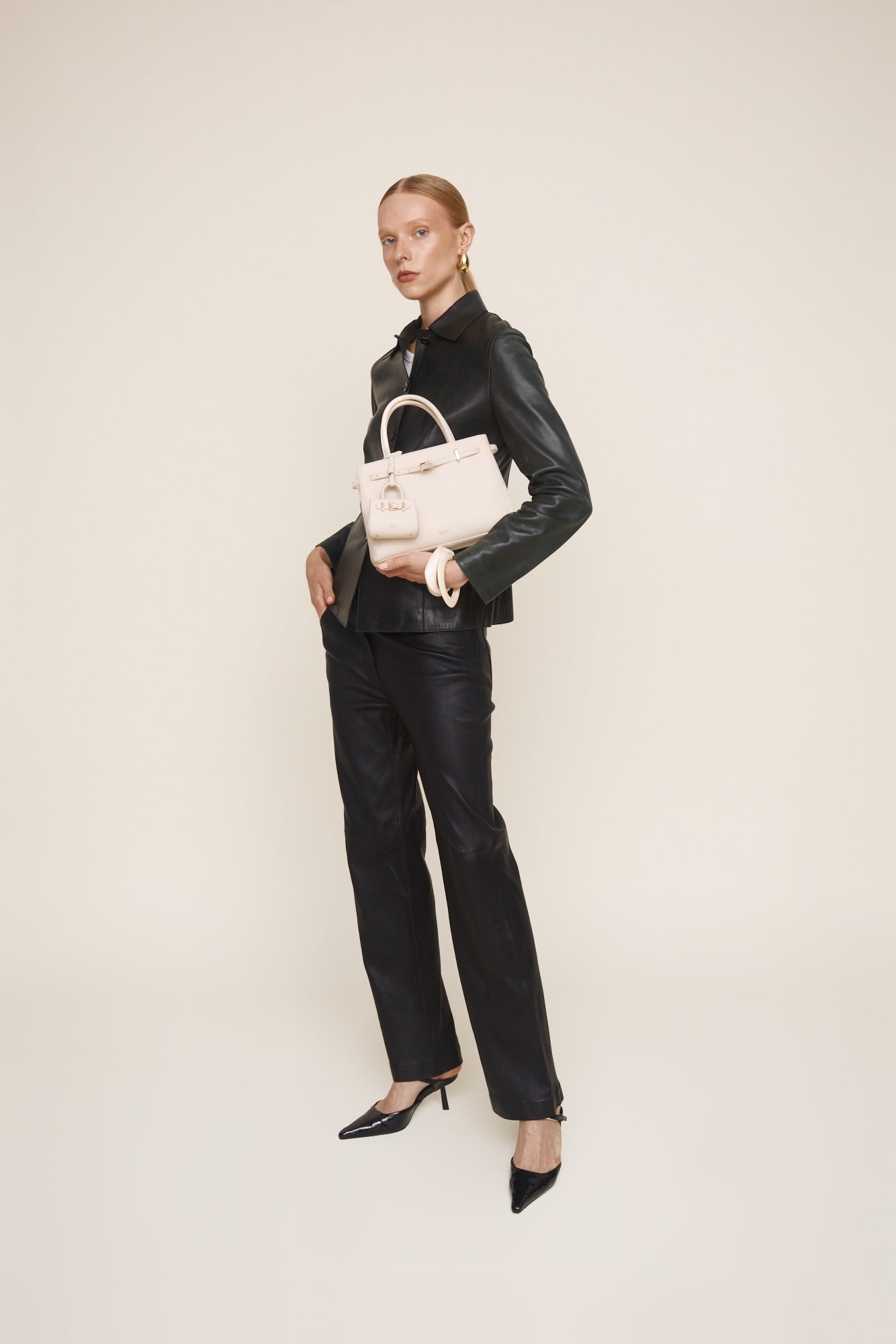 Ivory Togo Book Tote Bag 25