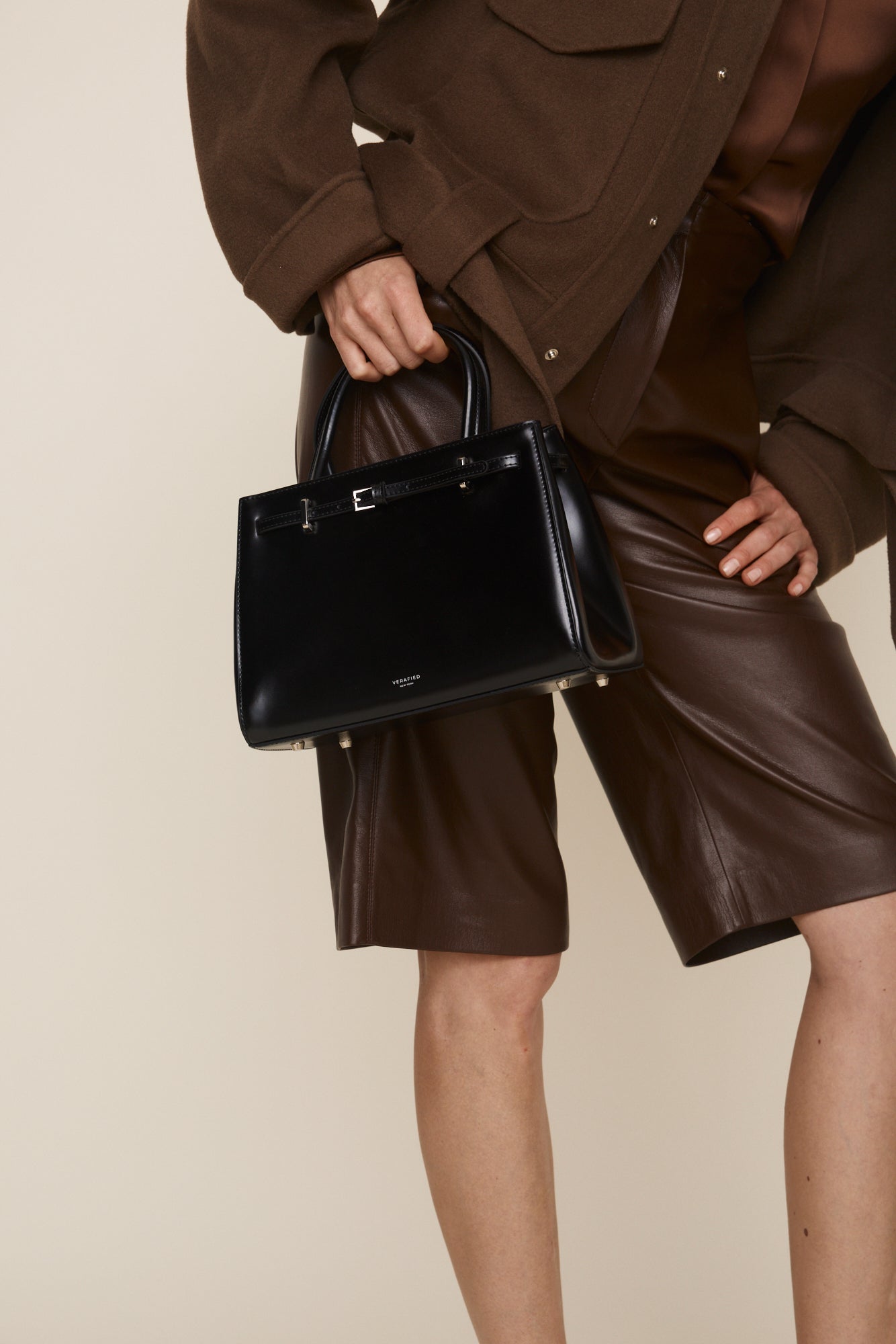 Noir Leather Book Tote Bag 25