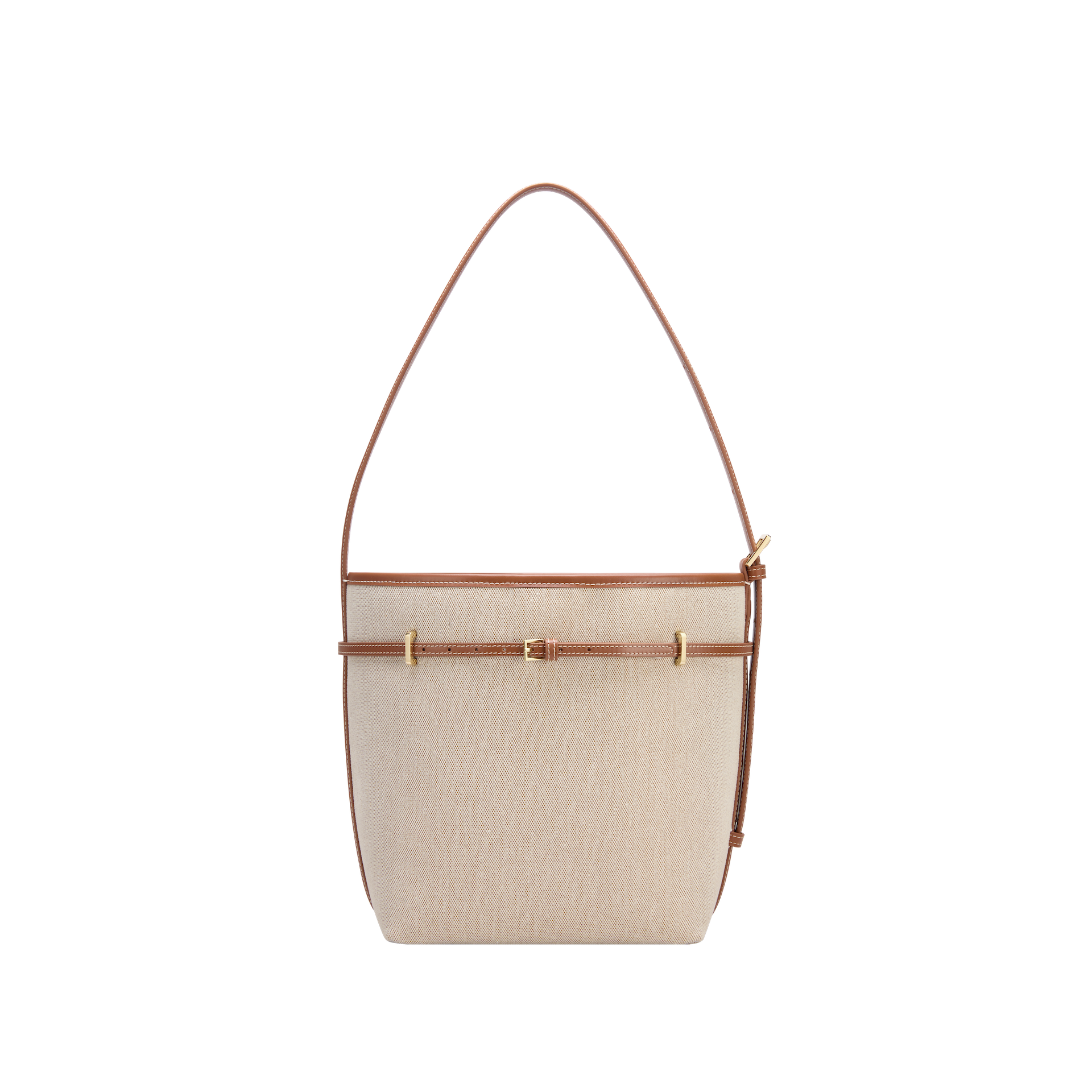 Small Caramel Canvas Belted Tote Bag (Final Sale)