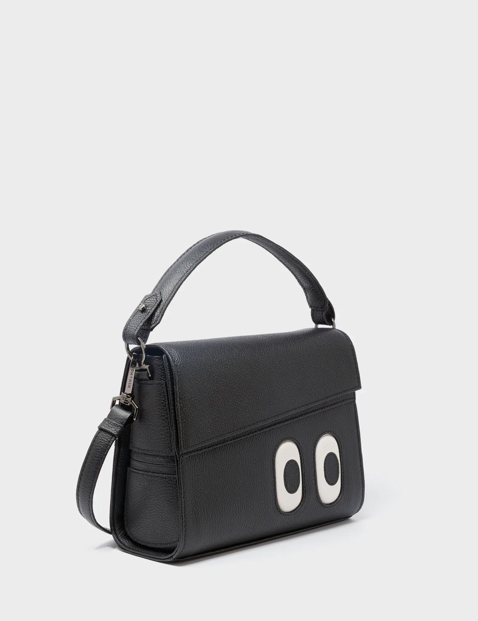 Anastasio Mini Crossbody Handbag Black Leather - Look Up ๐