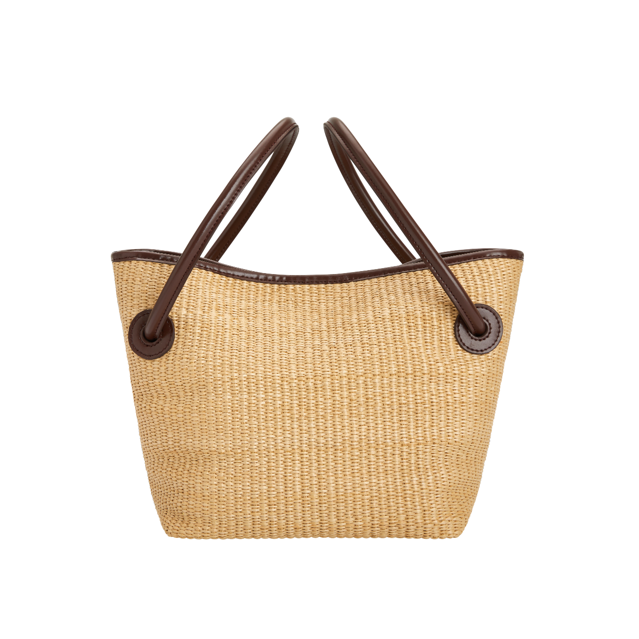Leather-trimmed Raffia Bucket Bag (Final Sale)