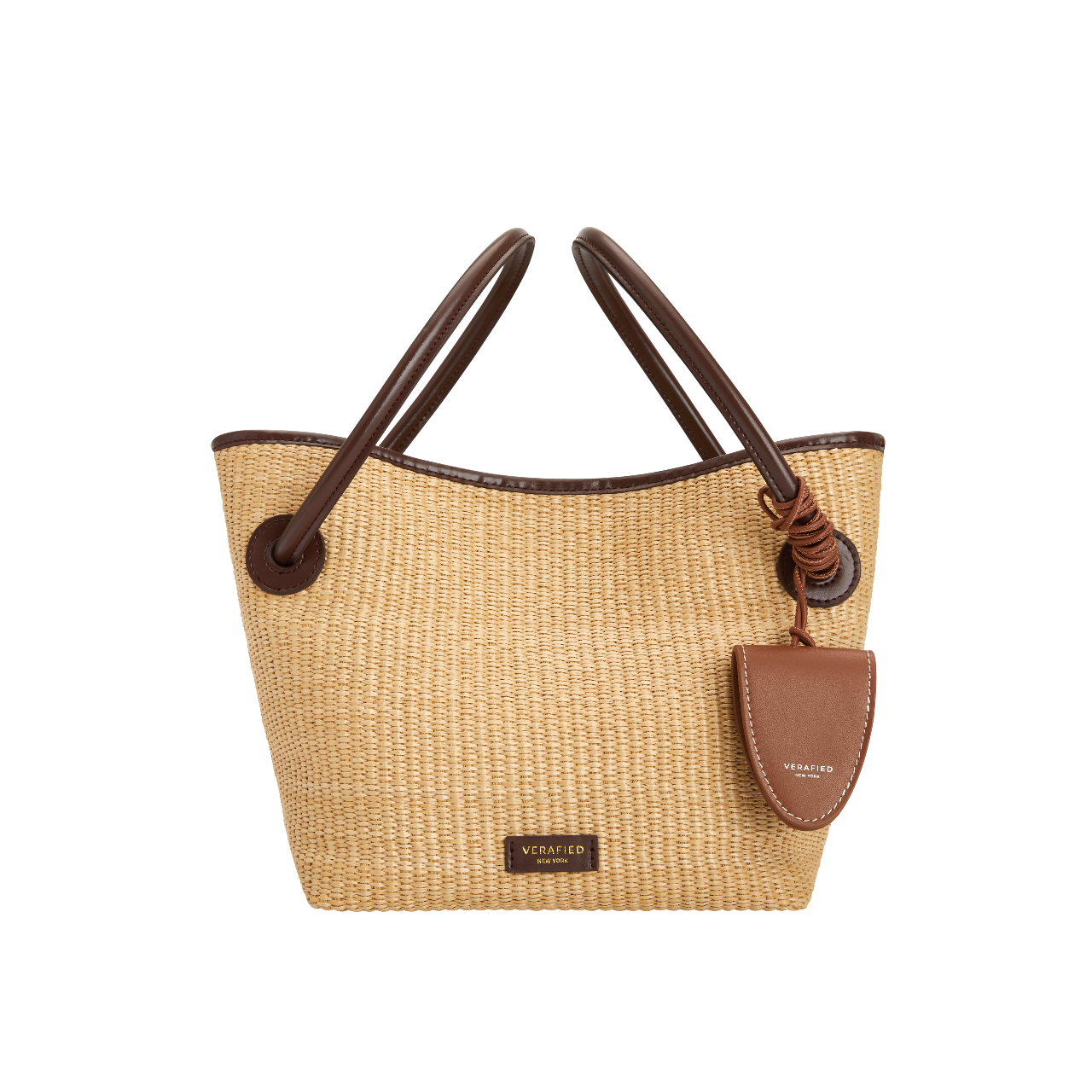 Leather-trimmed Raffia Bucket Bag (Final Sale)