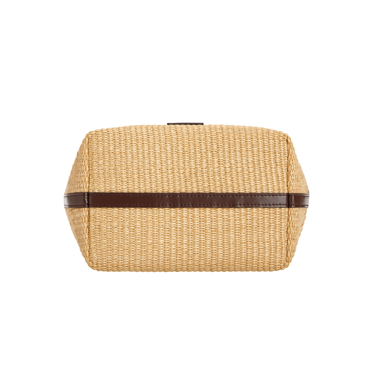 Leather-trimmed Raffia Bucket Bag (Final Sale)