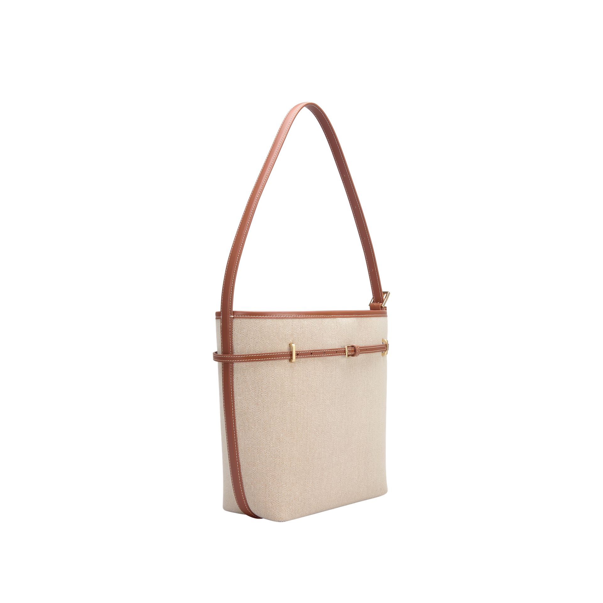 Small Caramel Canvas Belted Tote Bag (Final Sale)