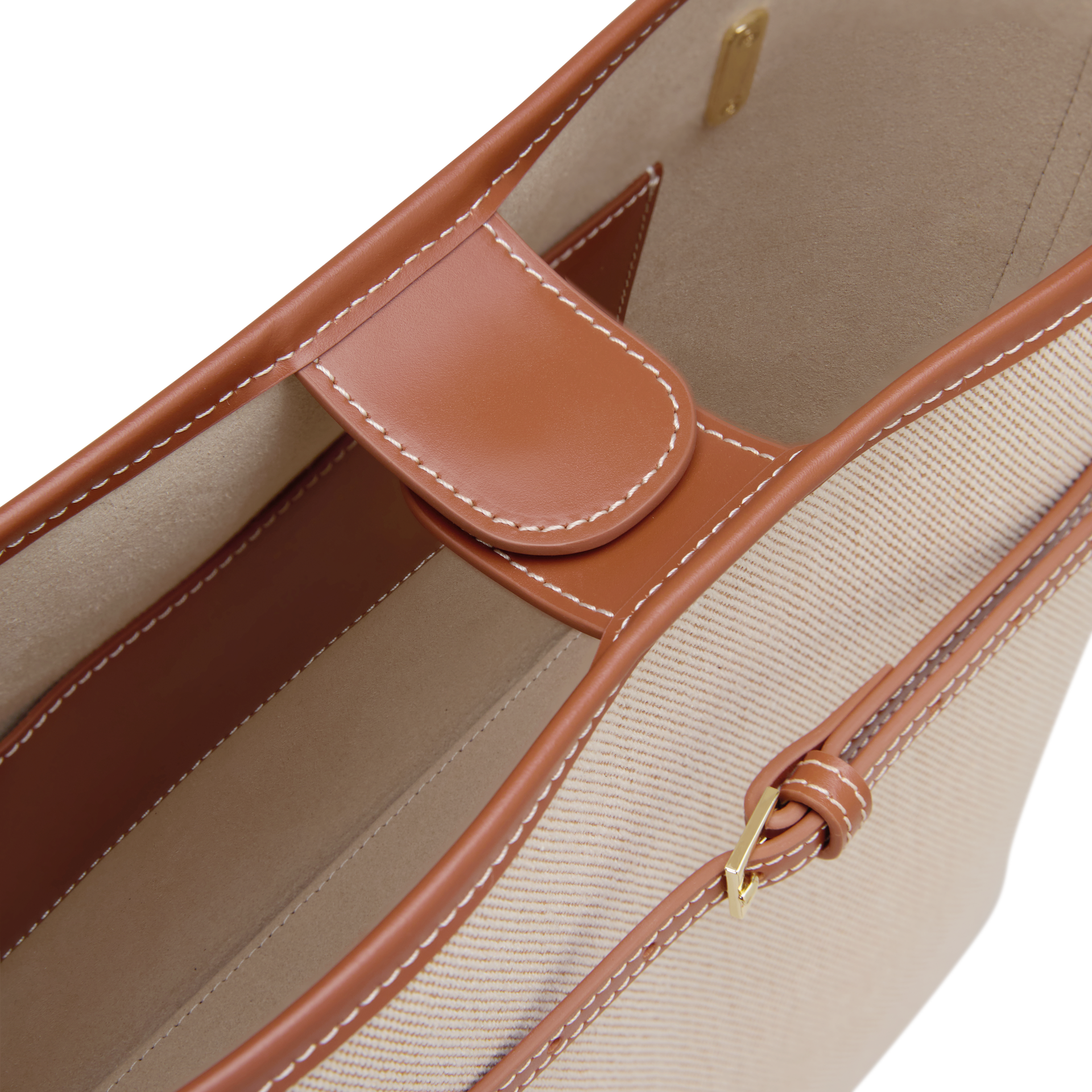 Small Caramel Canvas Belted Tote Bag (Final Sale)