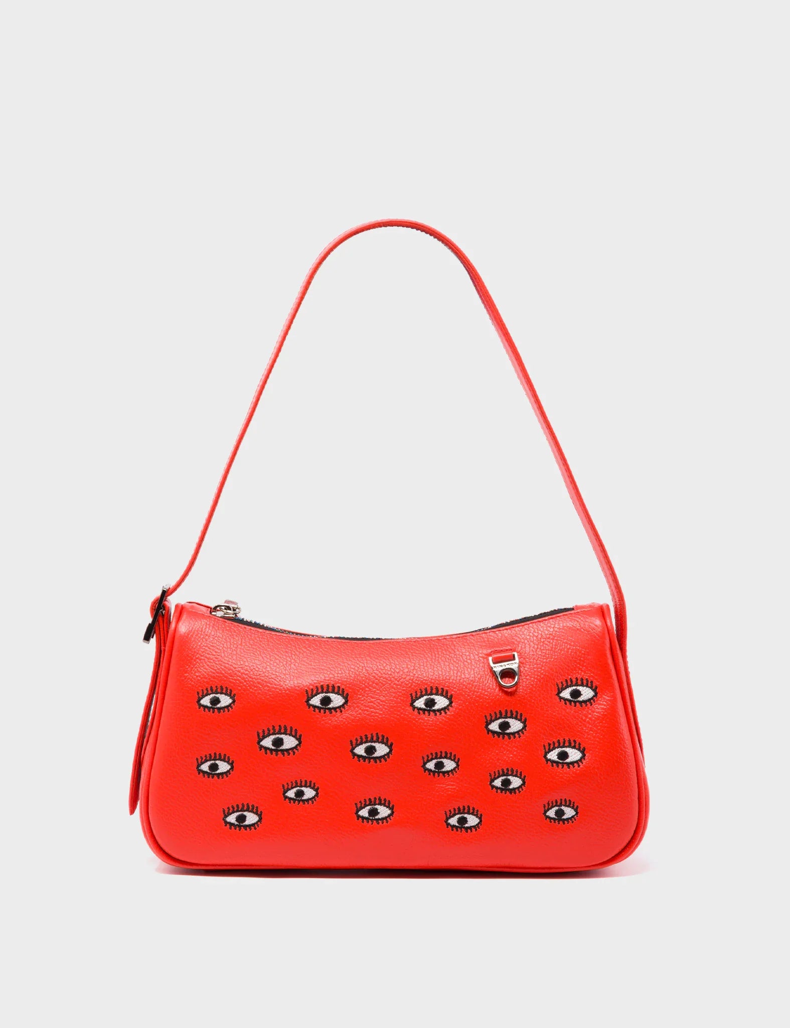 Lucas Hobo Mini Fiesta Red Handbag - All Over Eyes Embroidery