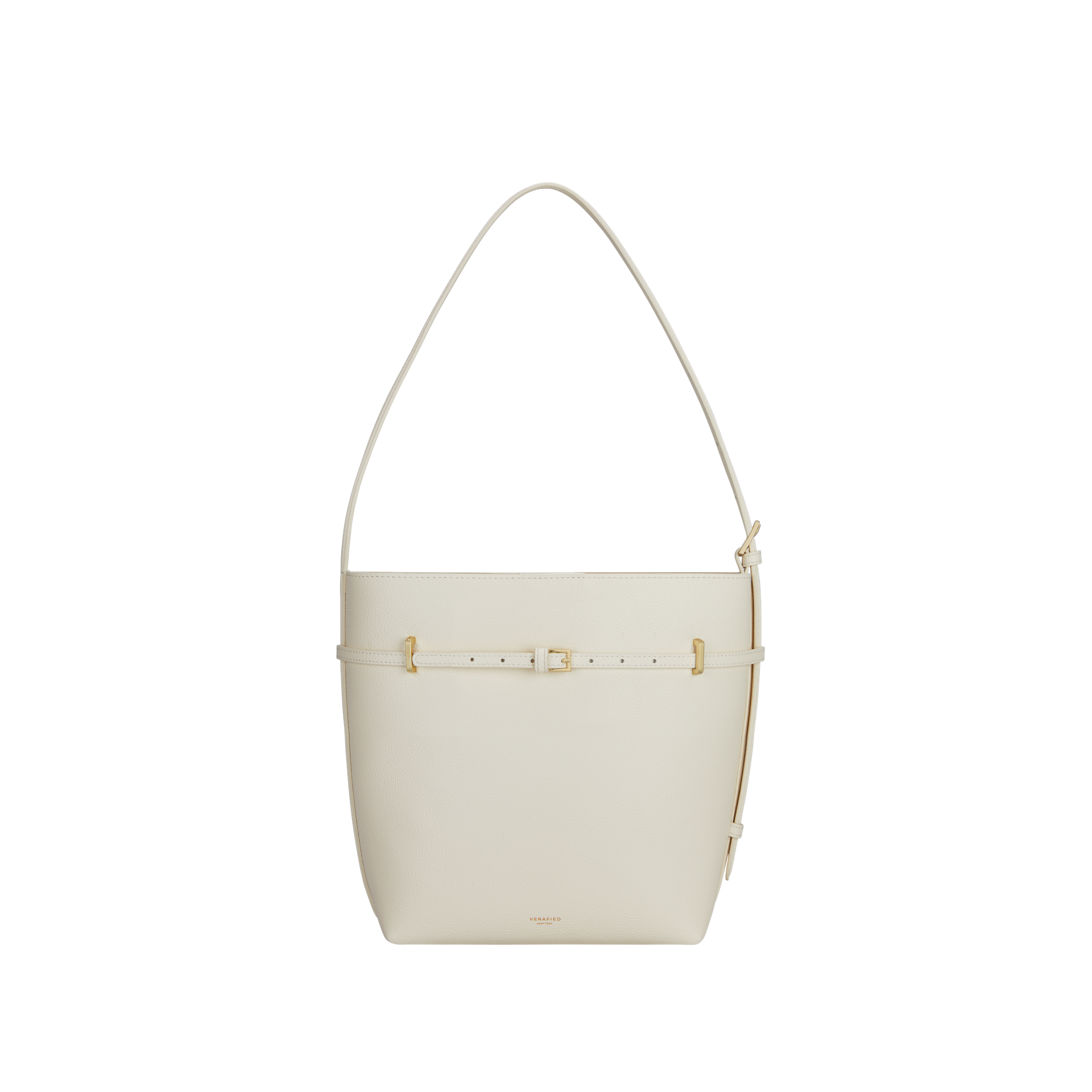 Small Ivory Belted Tote Bag (Final Sale)