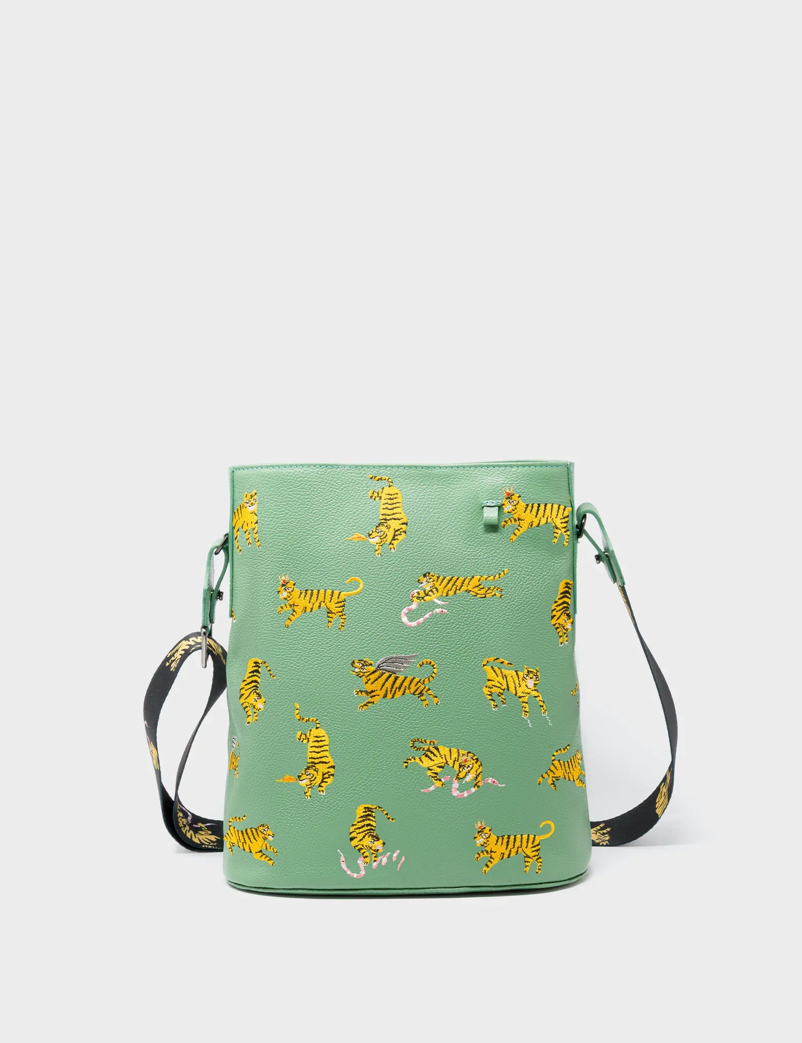 Vincent Basil Green Leather Shoulder Bag - Tiger Rumble