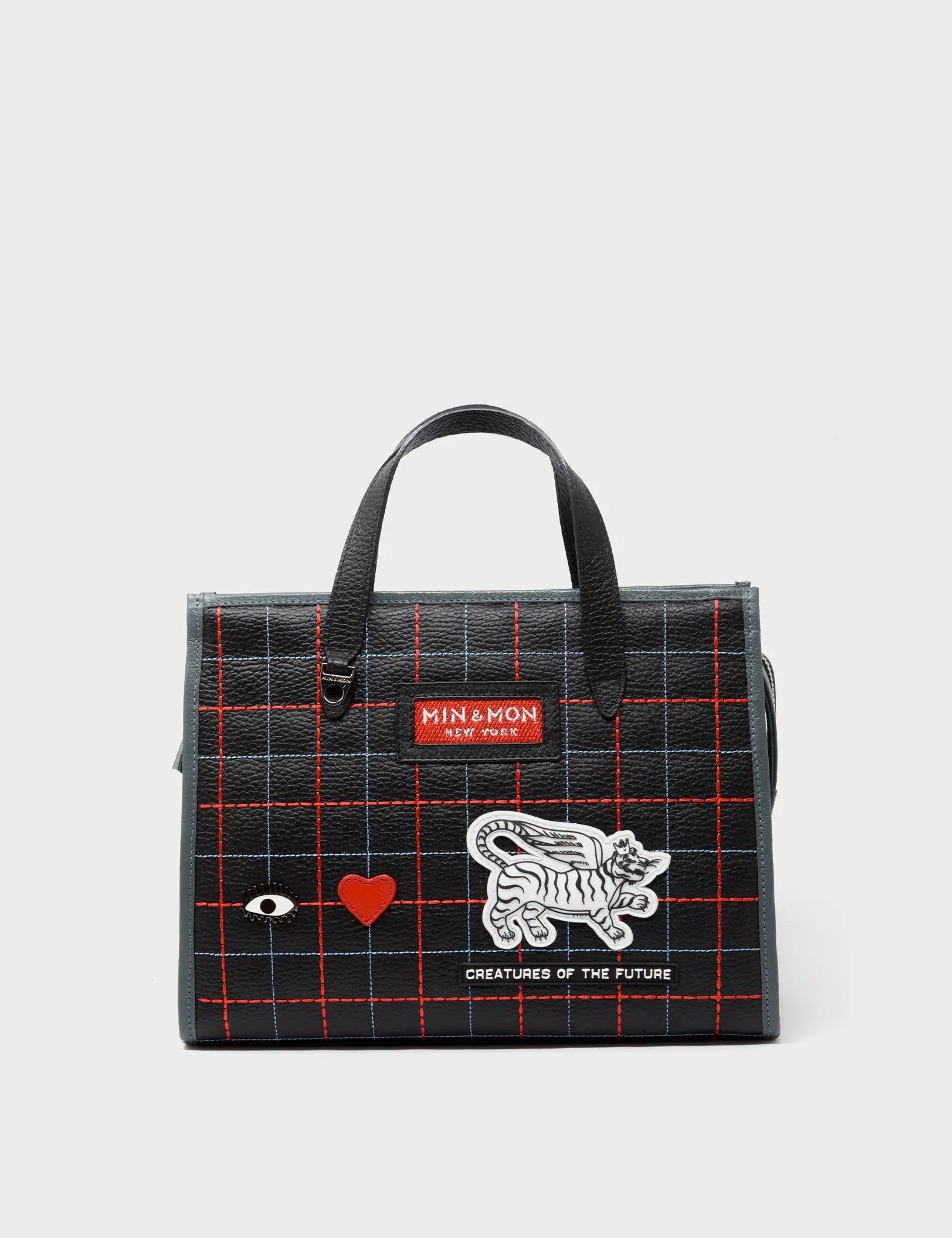 Simon Black Leather Medium Handbag - Lovestitch Design