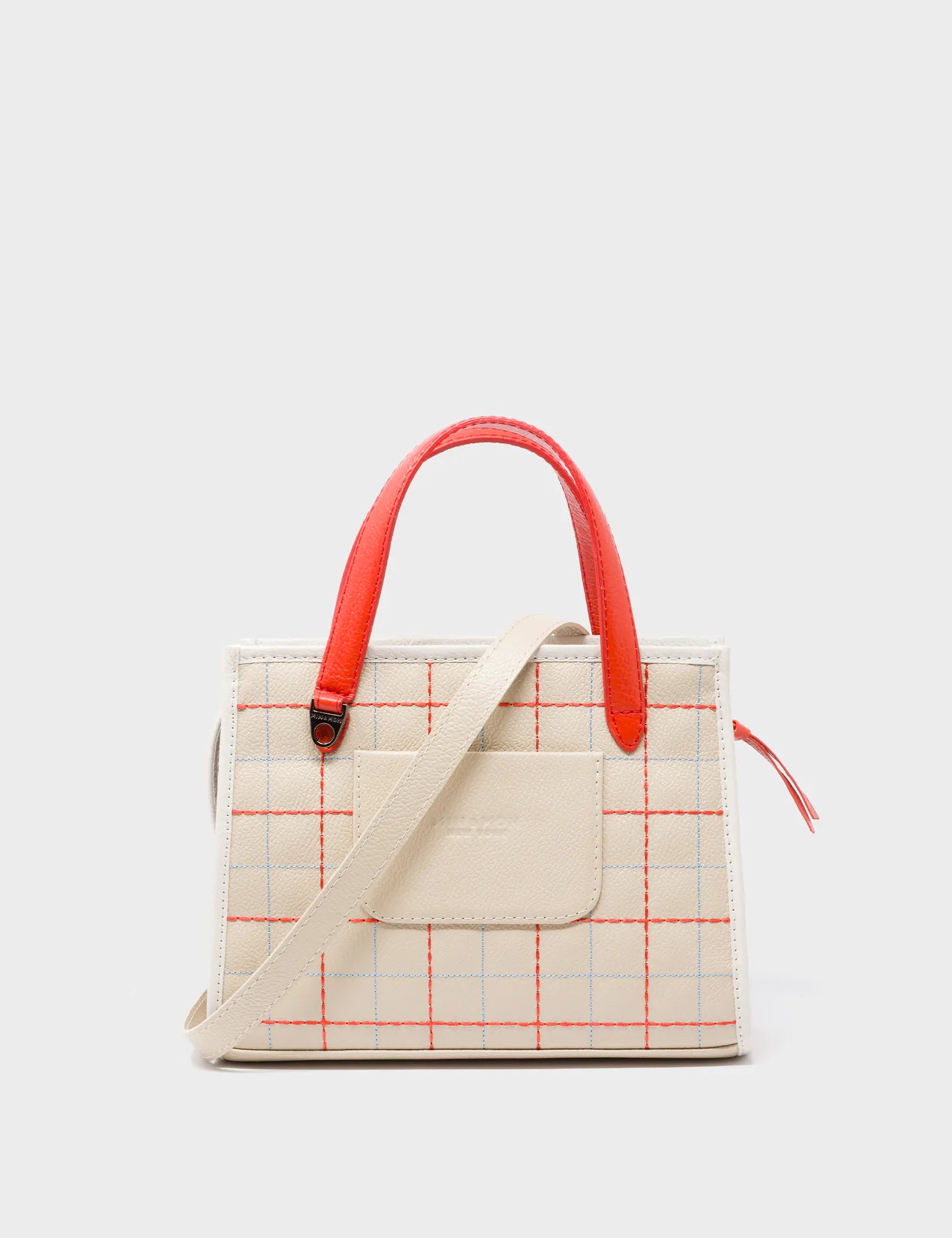 Simon Beige Leather Small Handbag - Lovestitch Design