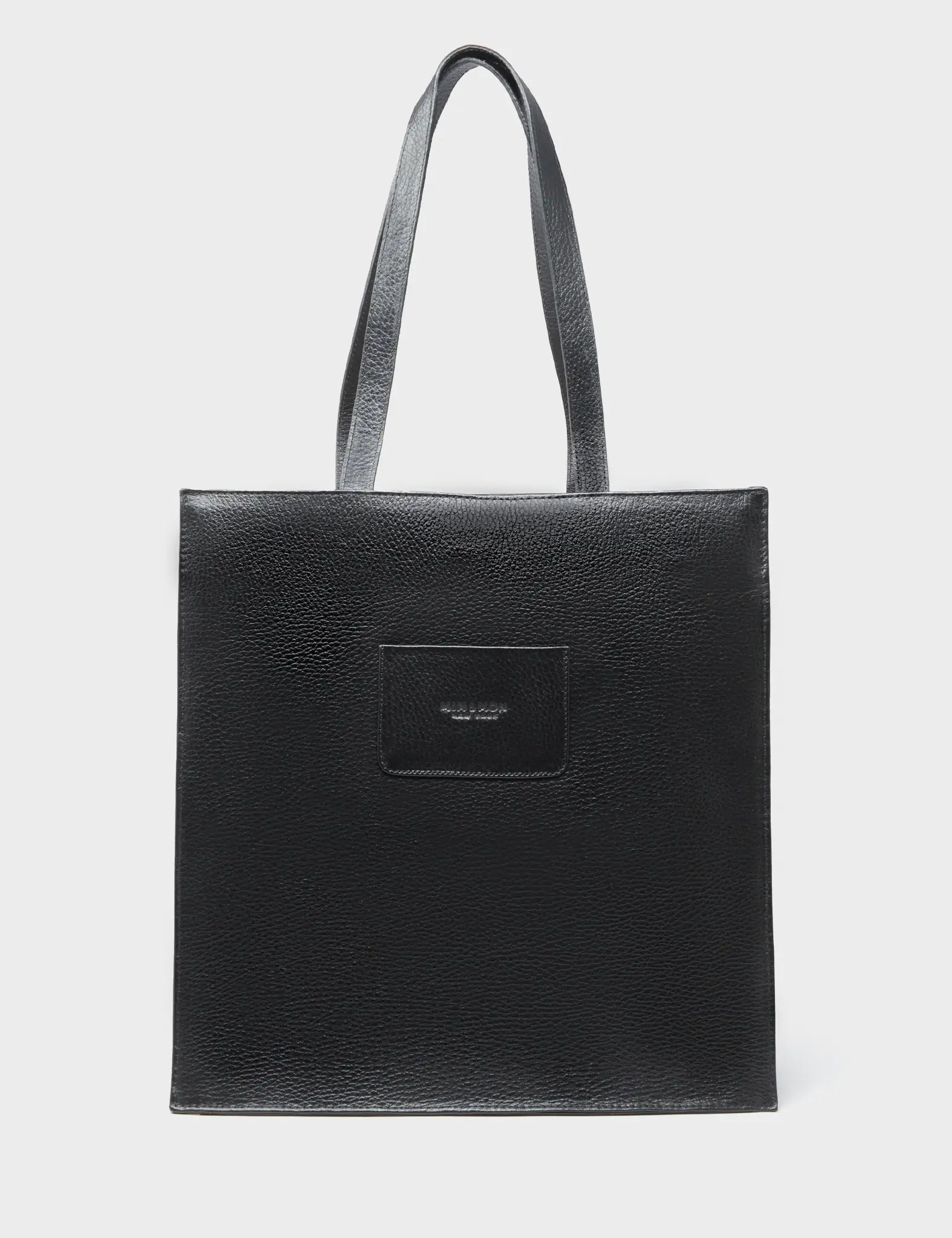 Marko Black Leather Tote Bag - Tiger and Flowers Embroidery