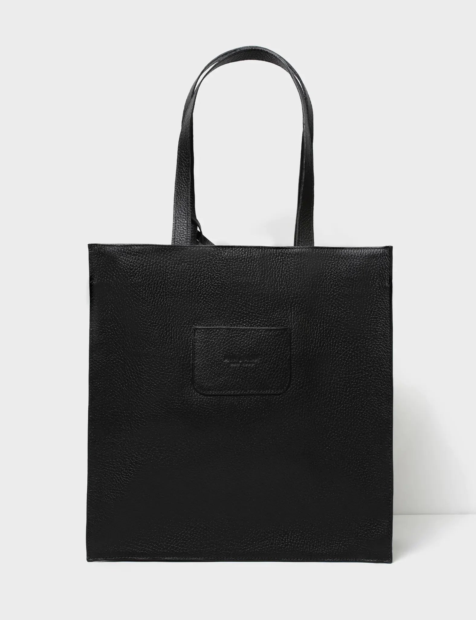 Marko Black Leather Tote Bag - Flying Tiger Embroidery