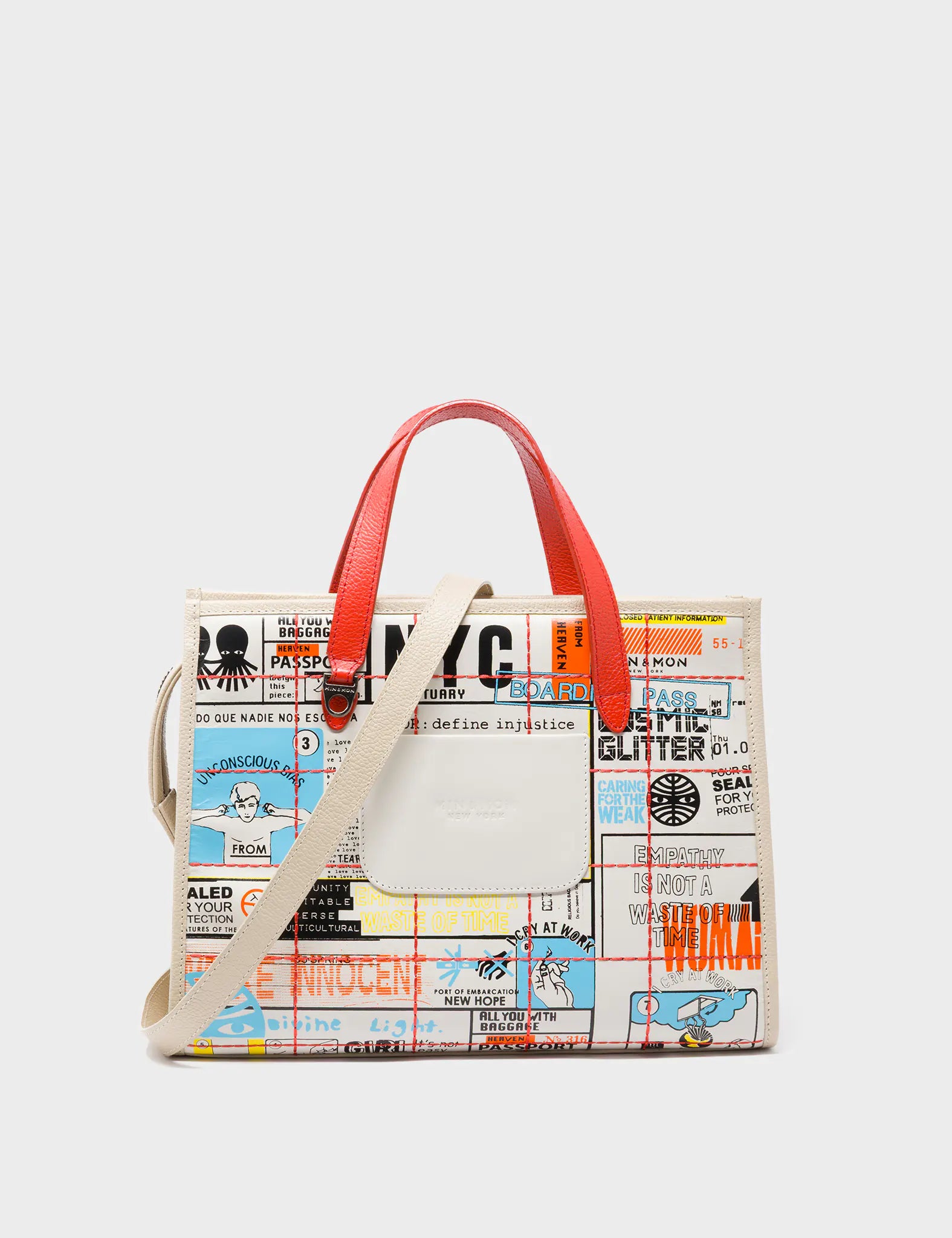 Simon Beige Leather Medium Handbag - Kind Type Design