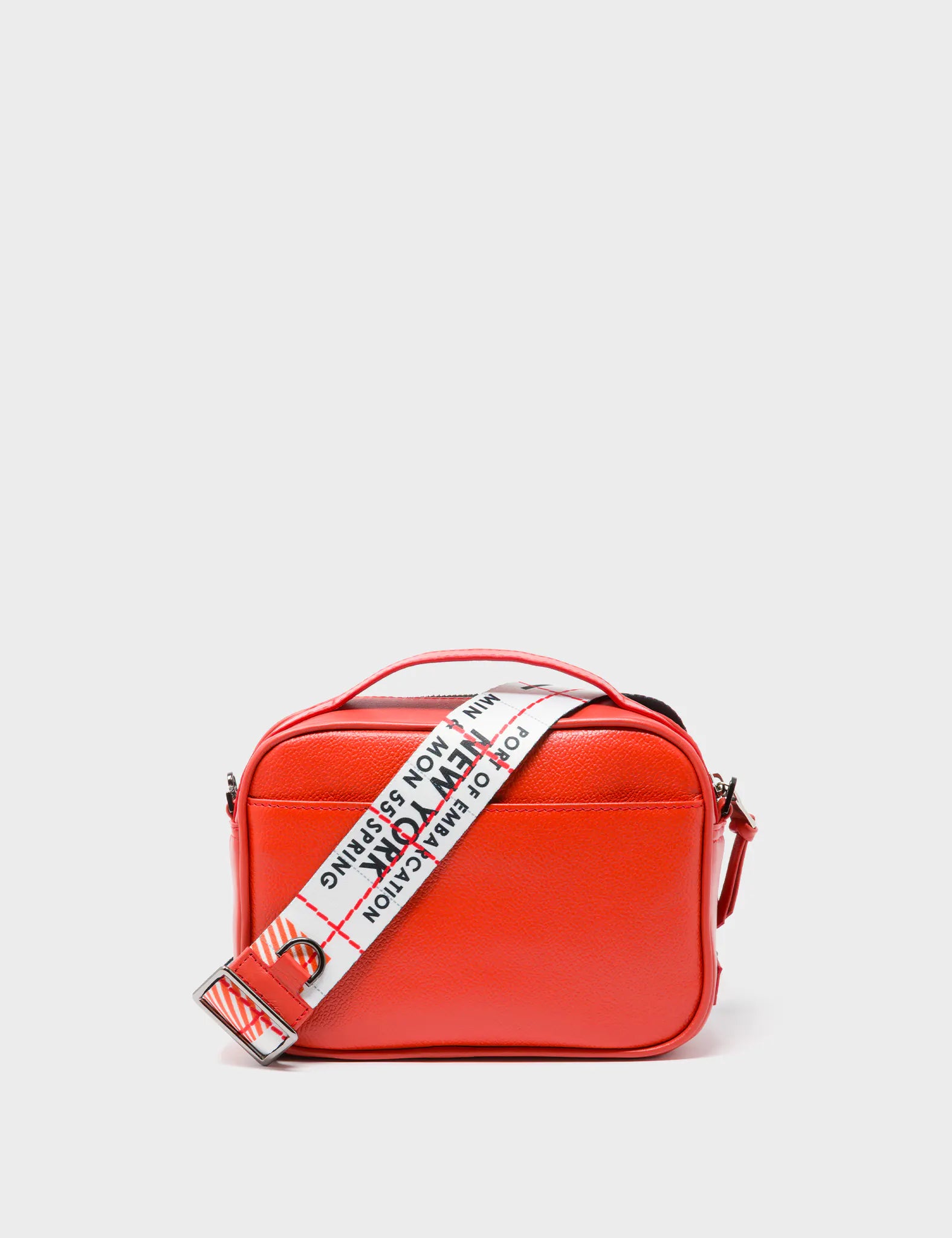 Verto Poppy Red Leather Crossbody Bag - All Over Eyes Padded Embroidery