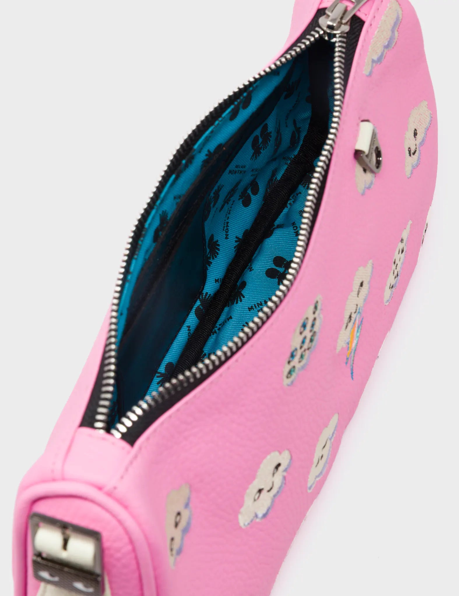 Lucas Hobo Mini Bubblegum Pink Handbag - Happy Clouds Embroidery