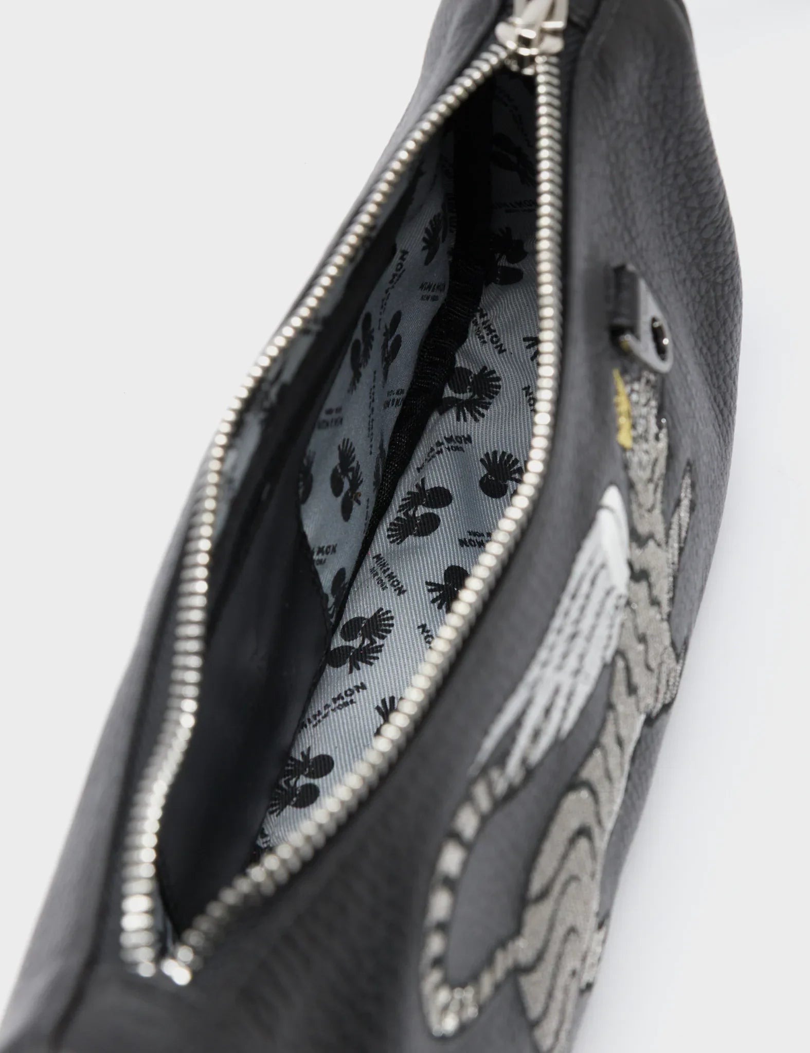 Lucas Hobo Mini Black Handbag - Winged Tiger Embroidery