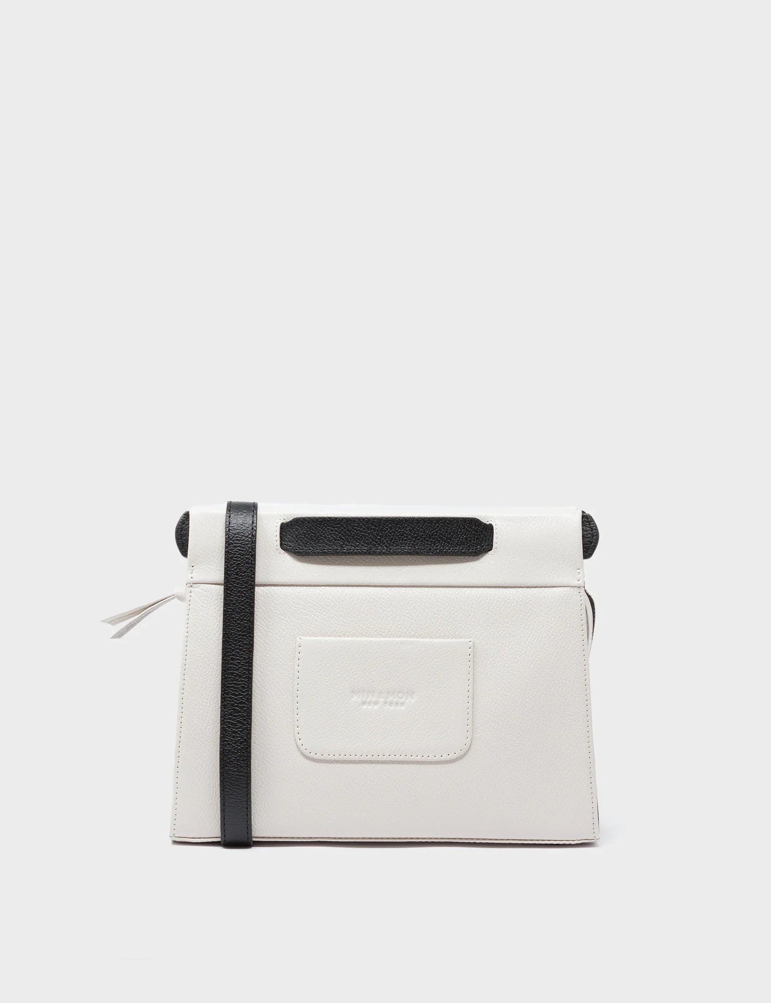 Vali Crossbody Small Cream Leather Bag - Eyes Applique Adjustable Handle