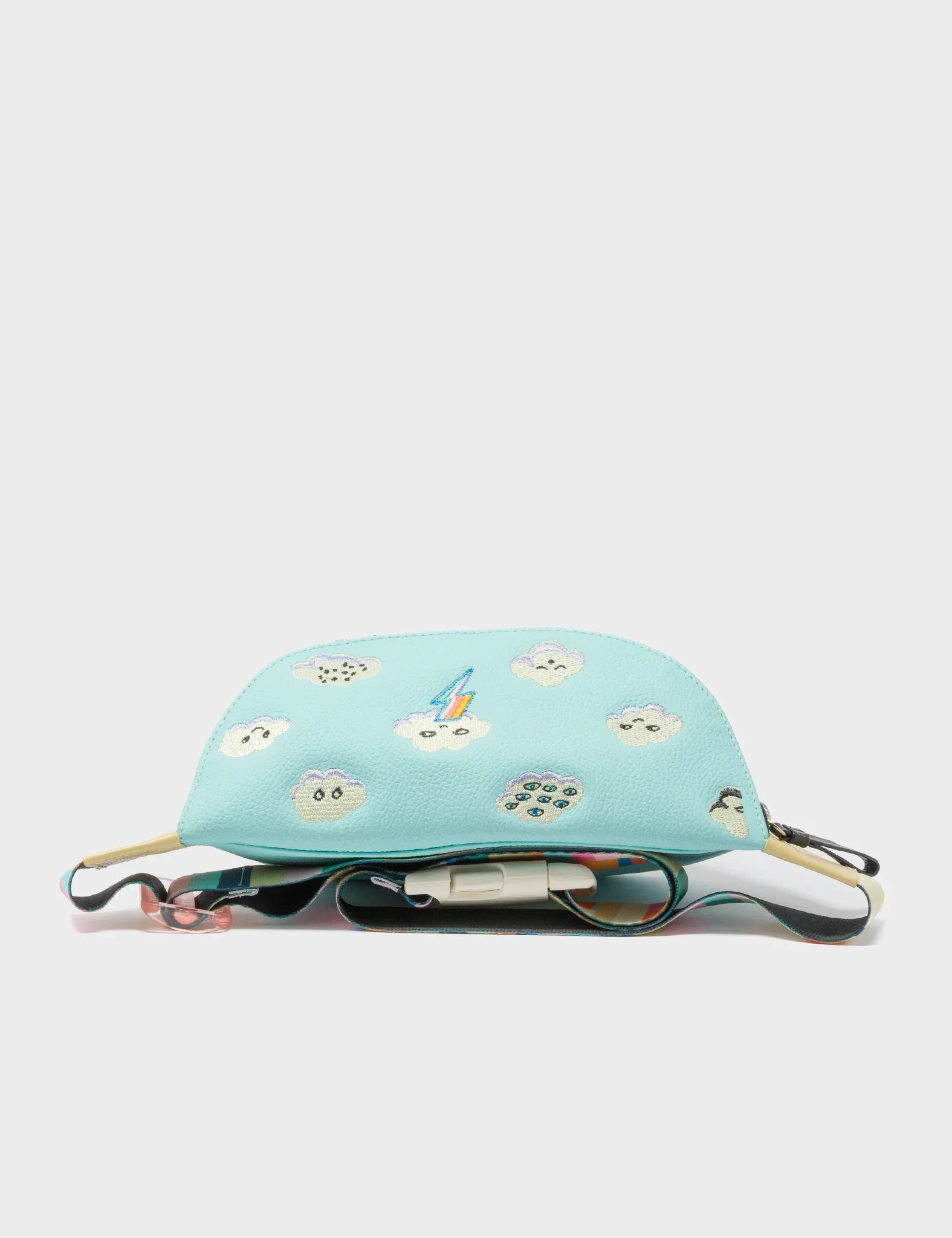 Harold Fanny Pack Cocoon Leather - Happy Clouds Embroidery