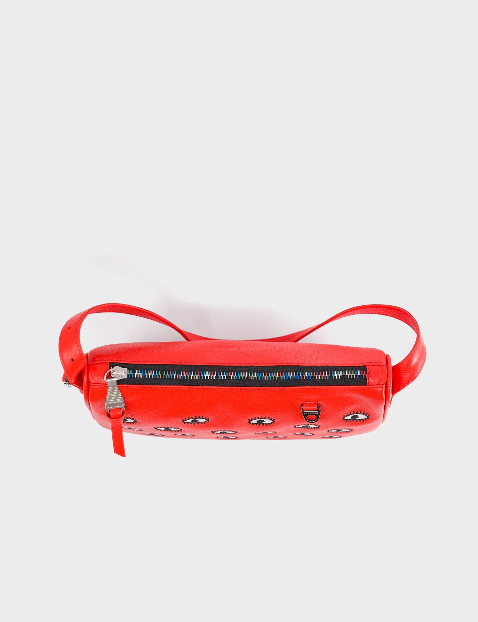 Lucas Hobo Mini Fiesta Red Handbag - All Over Eyes Embroidery