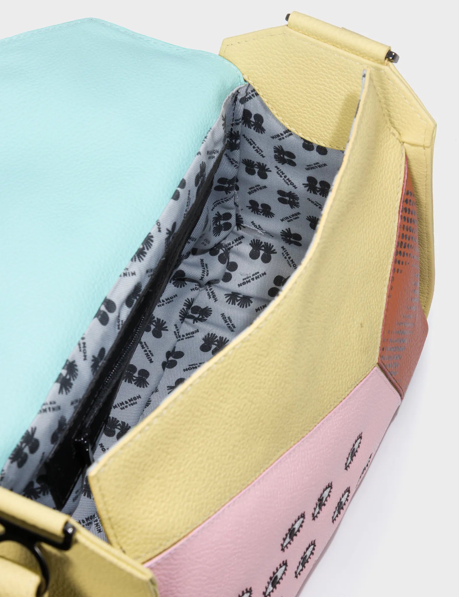 Houston Cocoon Leather Shoulder Bag - Happy Clouds Embroidery