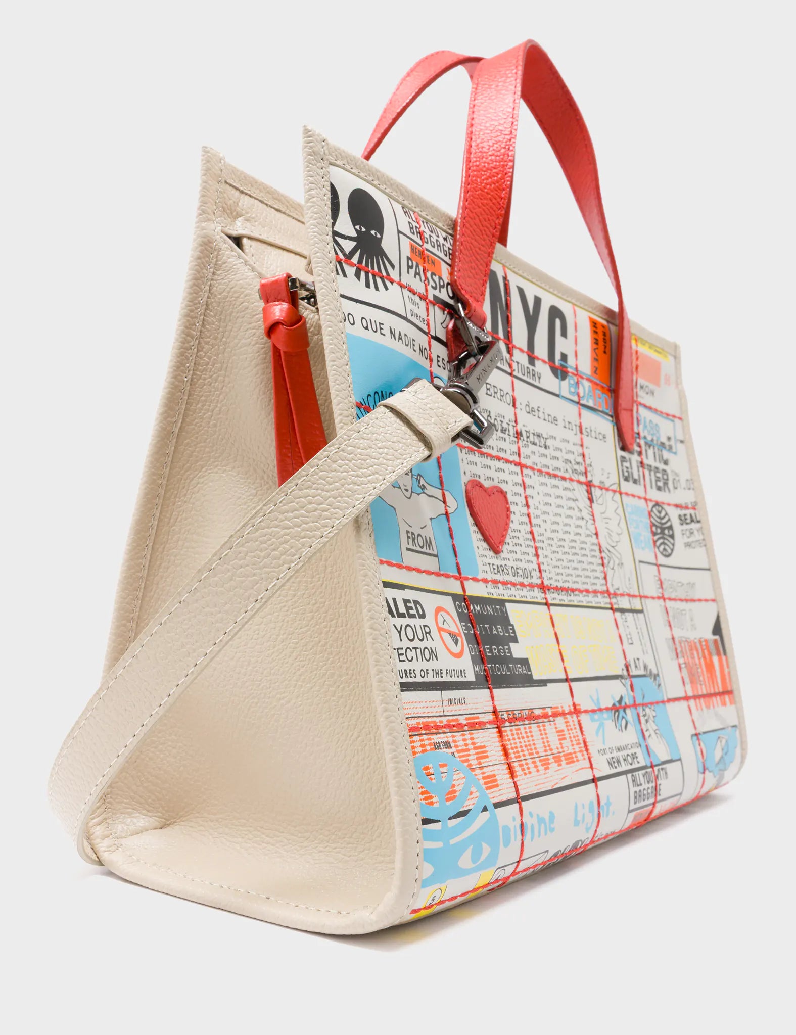 Simon Beige Leather Medium Handbag - Kind Type Design