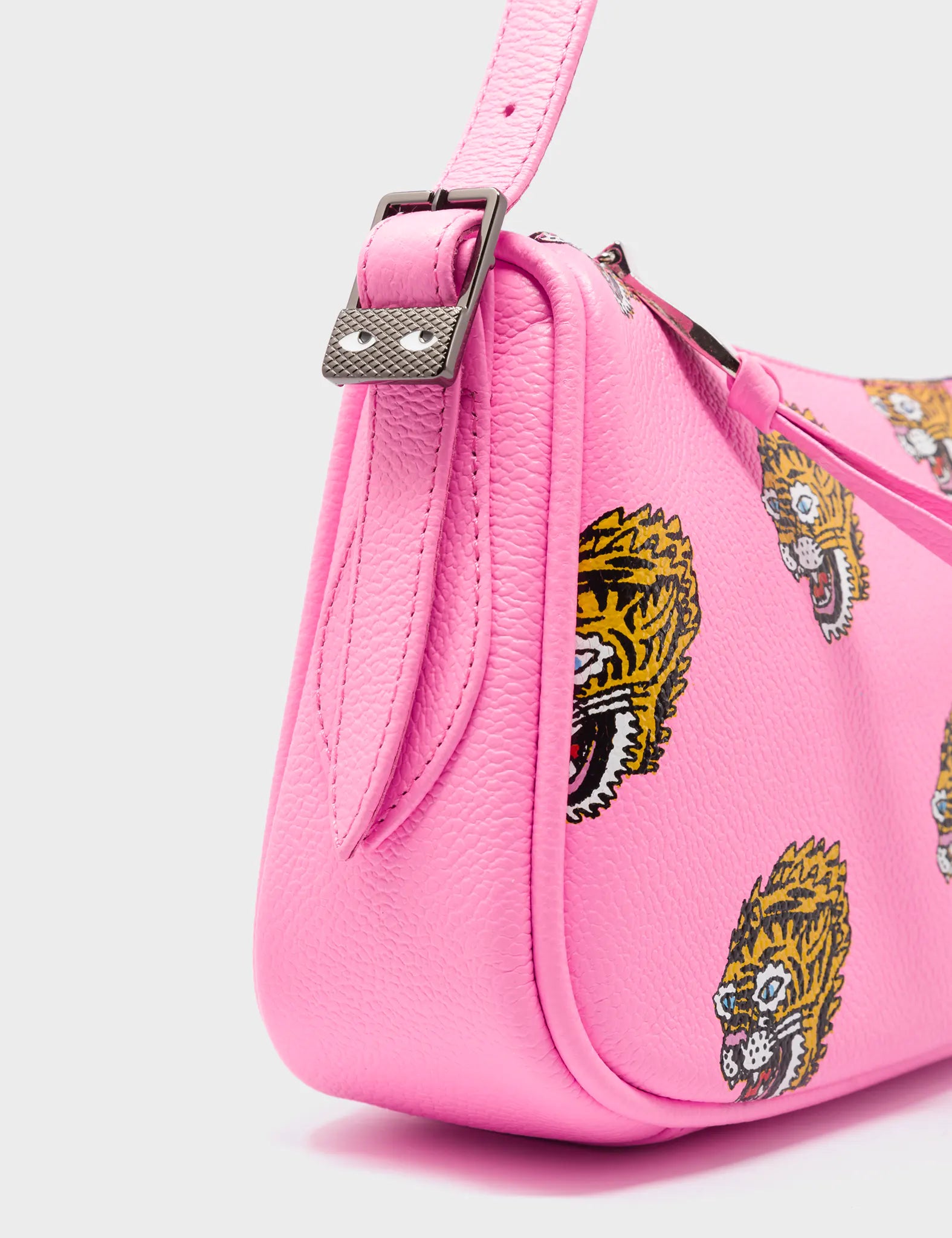 Lucas Hobo Mini Bubblegum Pink Handbag - Blazing Tiger Print