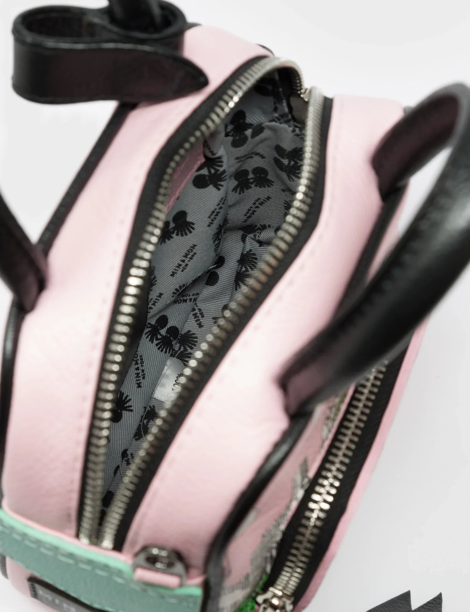 Marino Mini Crossbody Parfait Pink Leather Bag - Hairy Harold Print