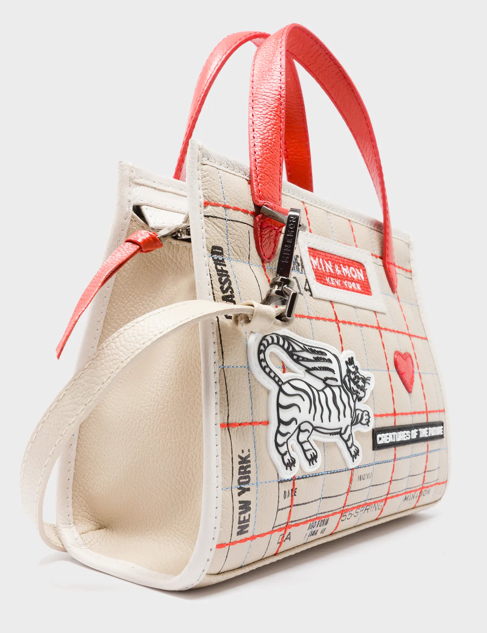 Simon Beige Leather Small Handbag - Lovestitch Design