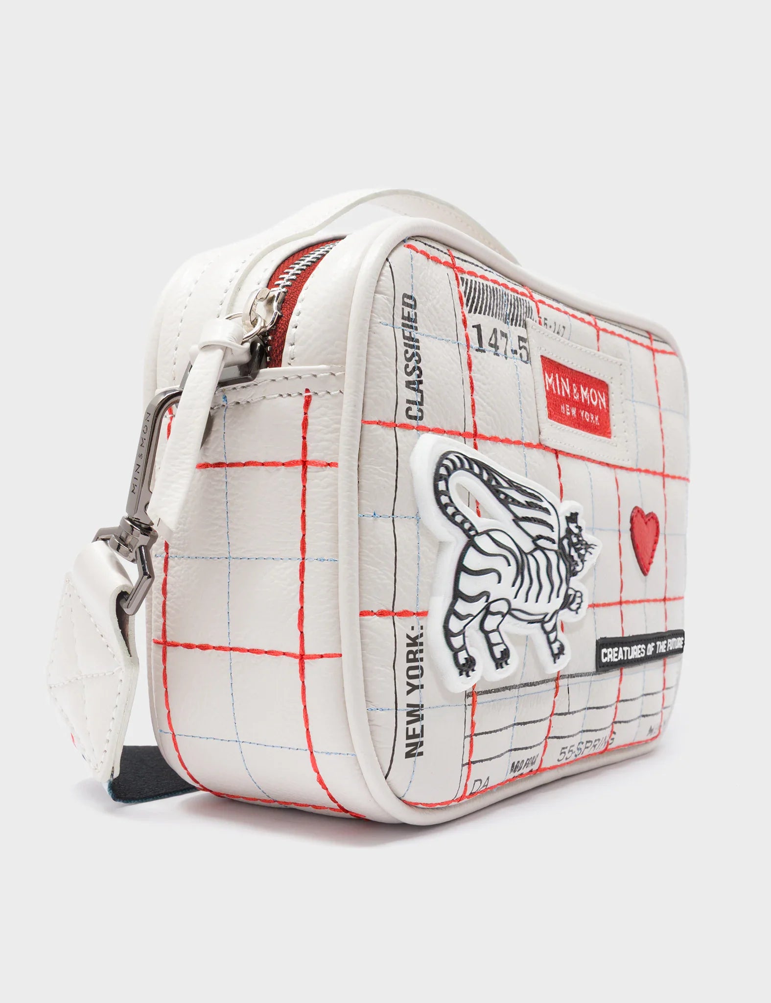 Verto Cream Leather Crossbody Bag - Lovestitch Design