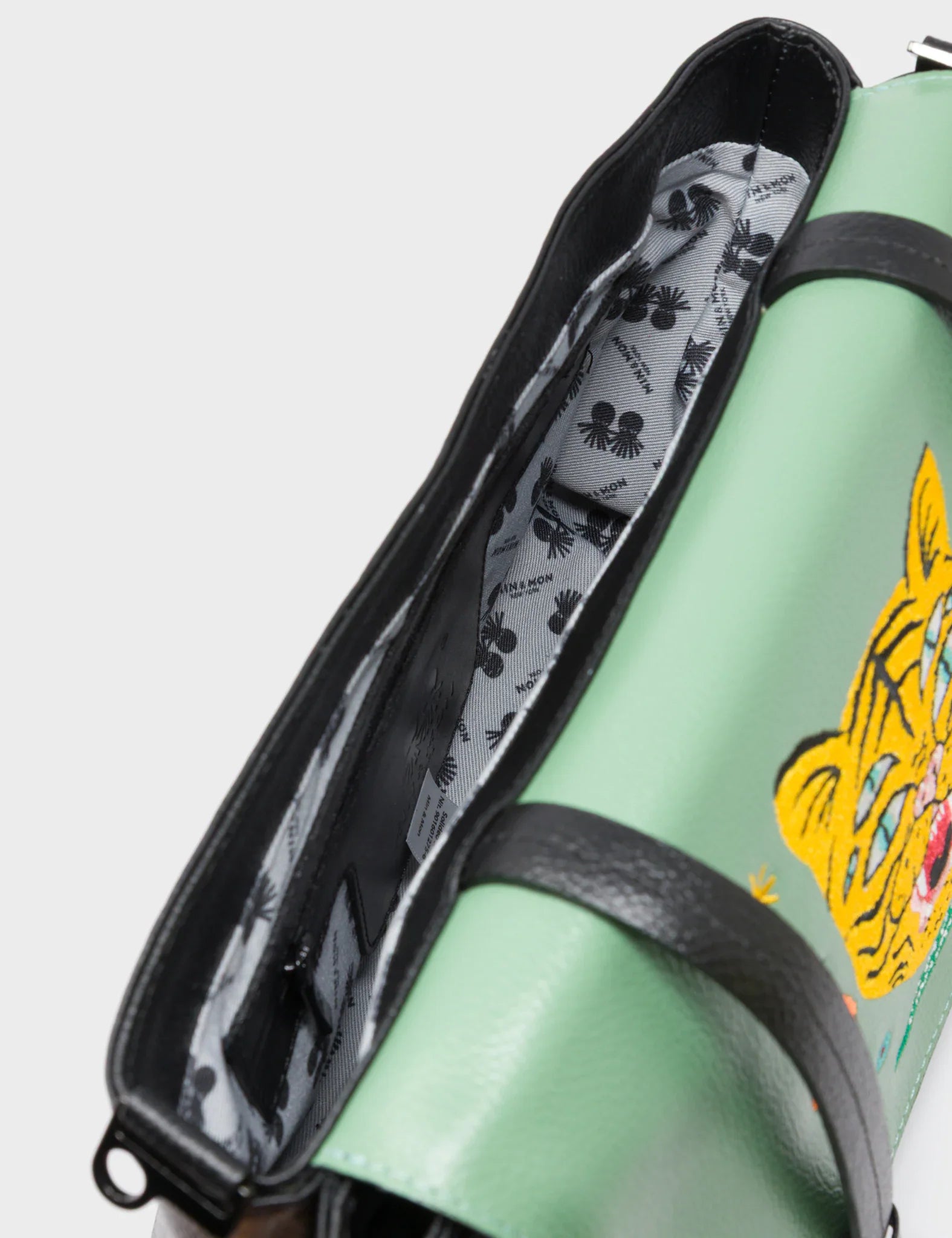 Victor Basil Green Reversible Small Messenger Bag - Happy Tiger Design