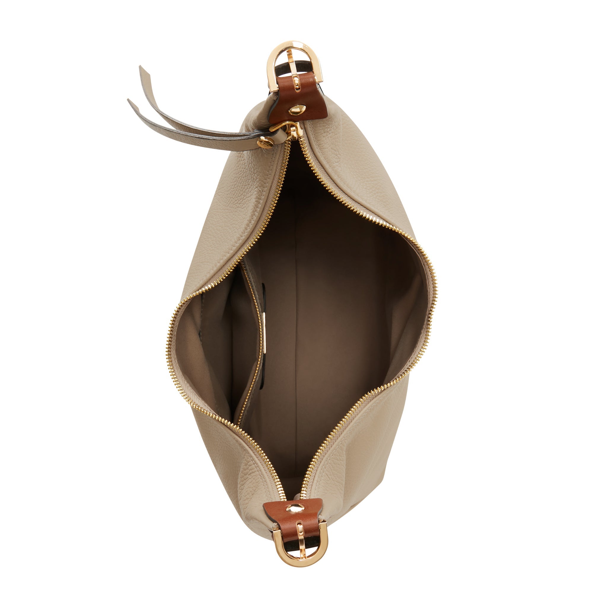 Honoré Muriel taupe calfskin leather shoulder bag