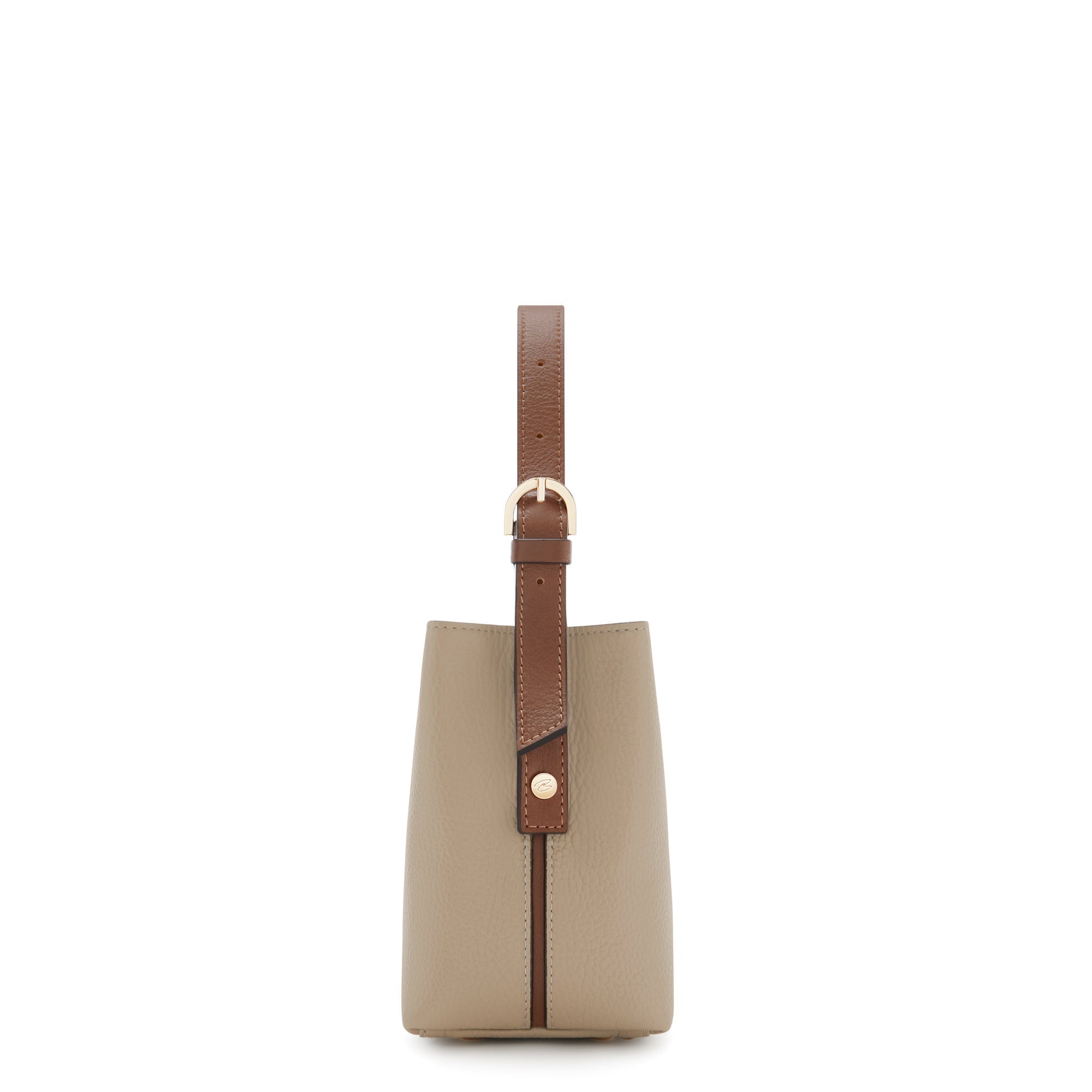 Honoré Adriane Mini taupe leather handbag calfskin leather