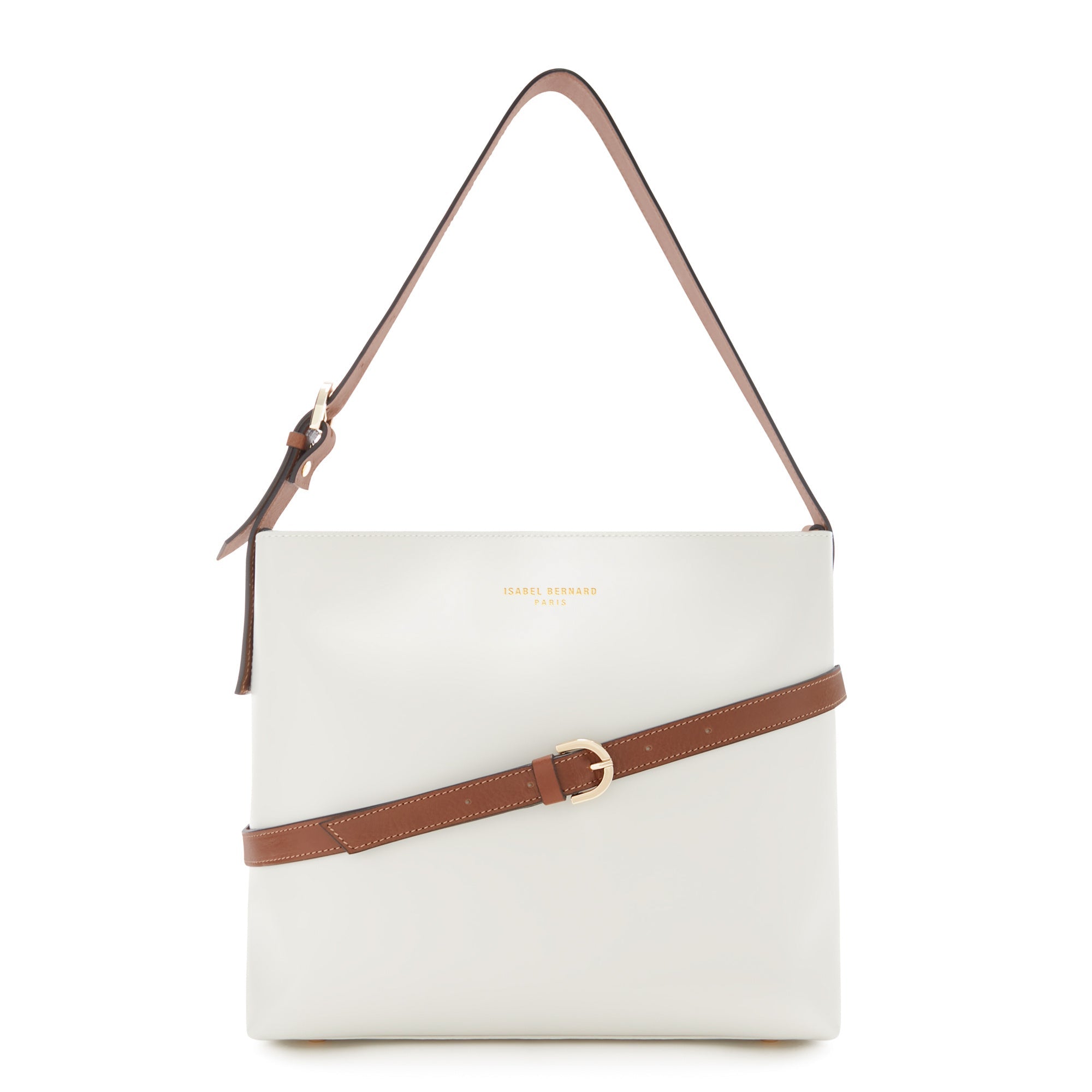 Honoré Adriane Midi white leather shoulder bag calfskin leather
