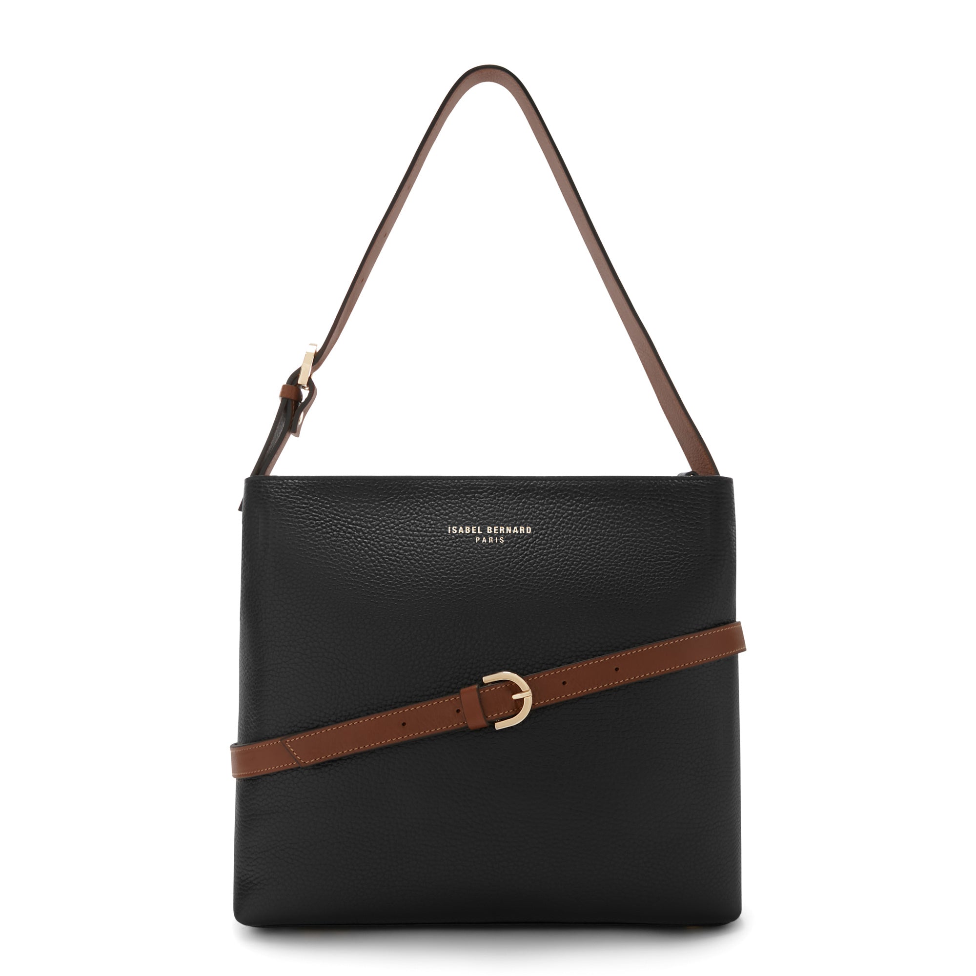 Honoré Adriane Midi black leather shoulder bag calfskin leather