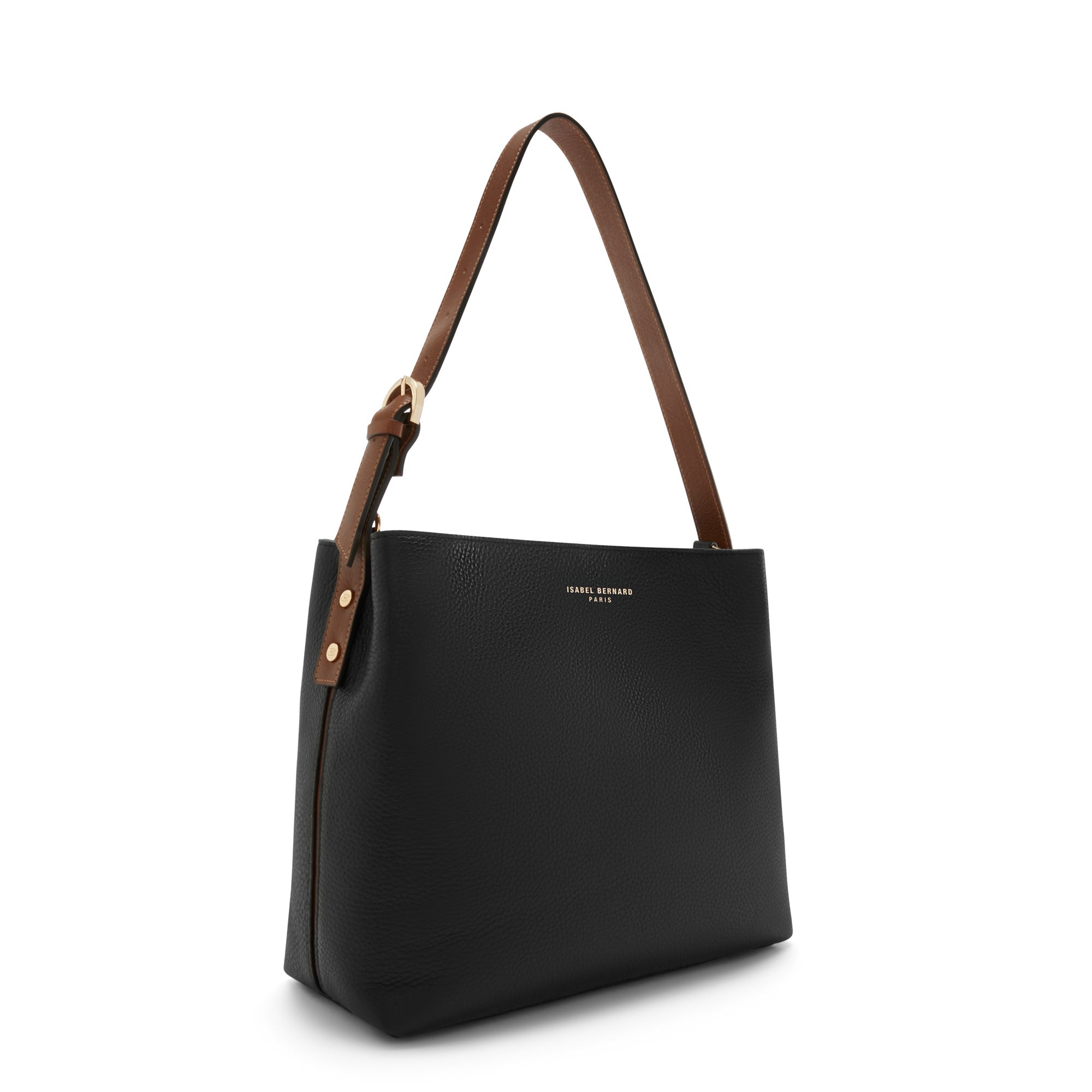 Honoré Adriane Midi black leather shoulder bag calfskin leather