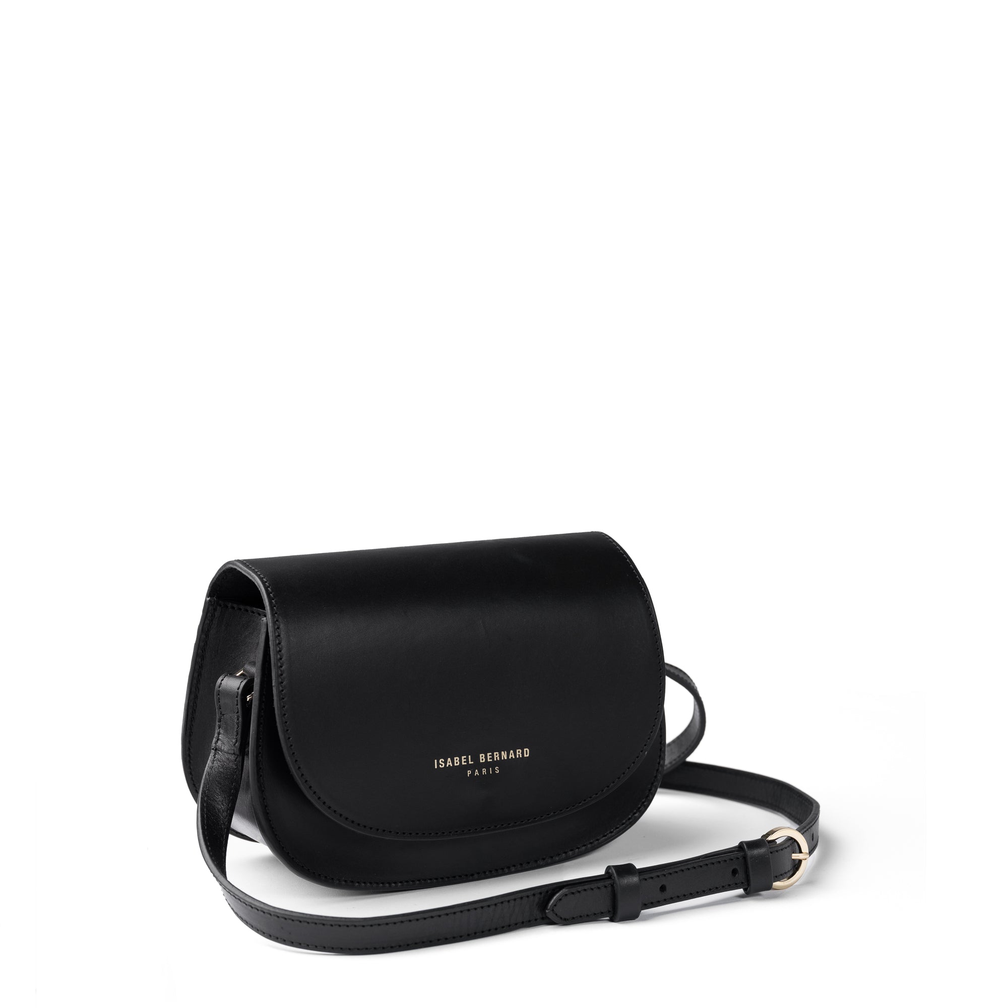 Montmartre Manon black vegetable tanned leather crossbody bag