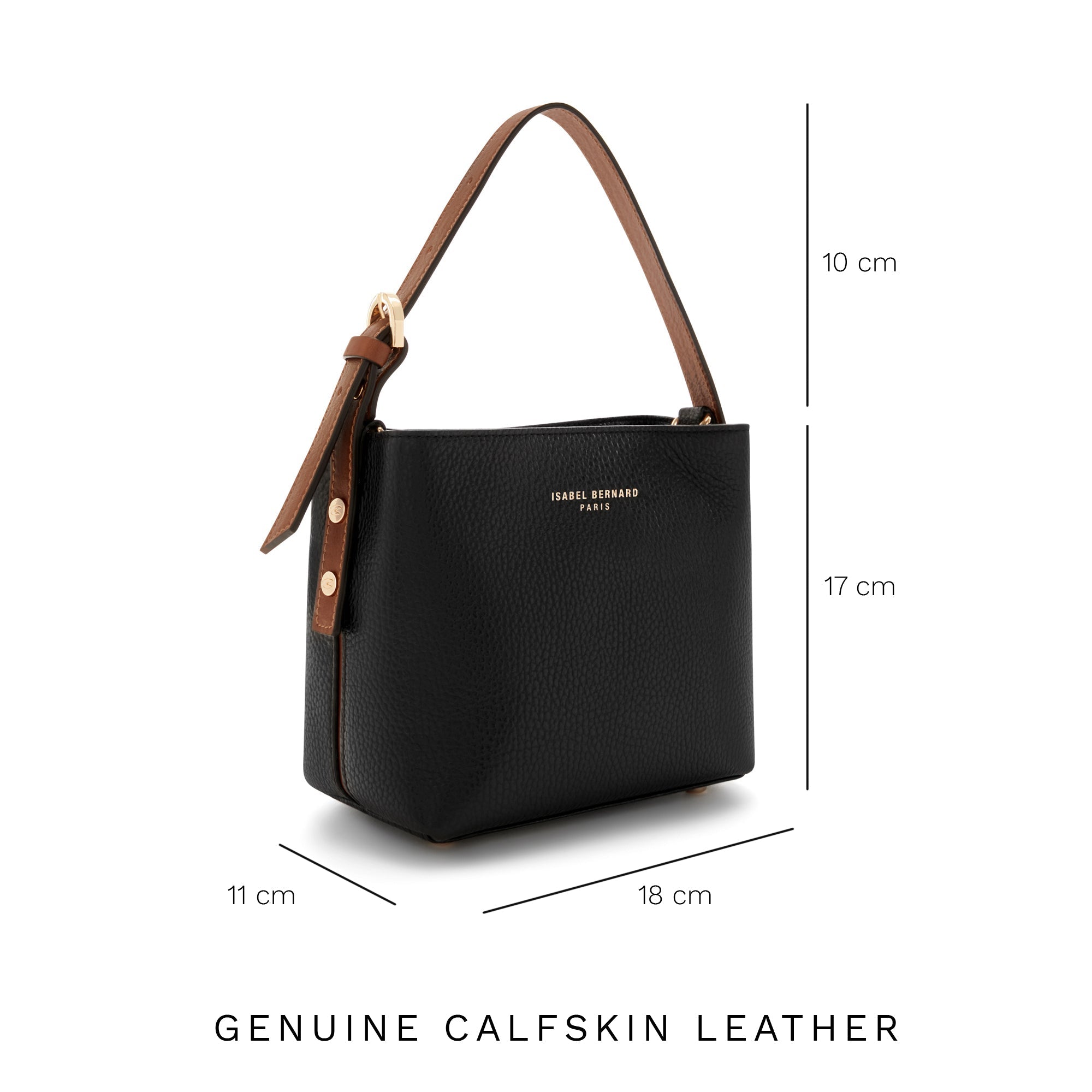 Honoré Adriane Mini black leather handbag calfskin leather