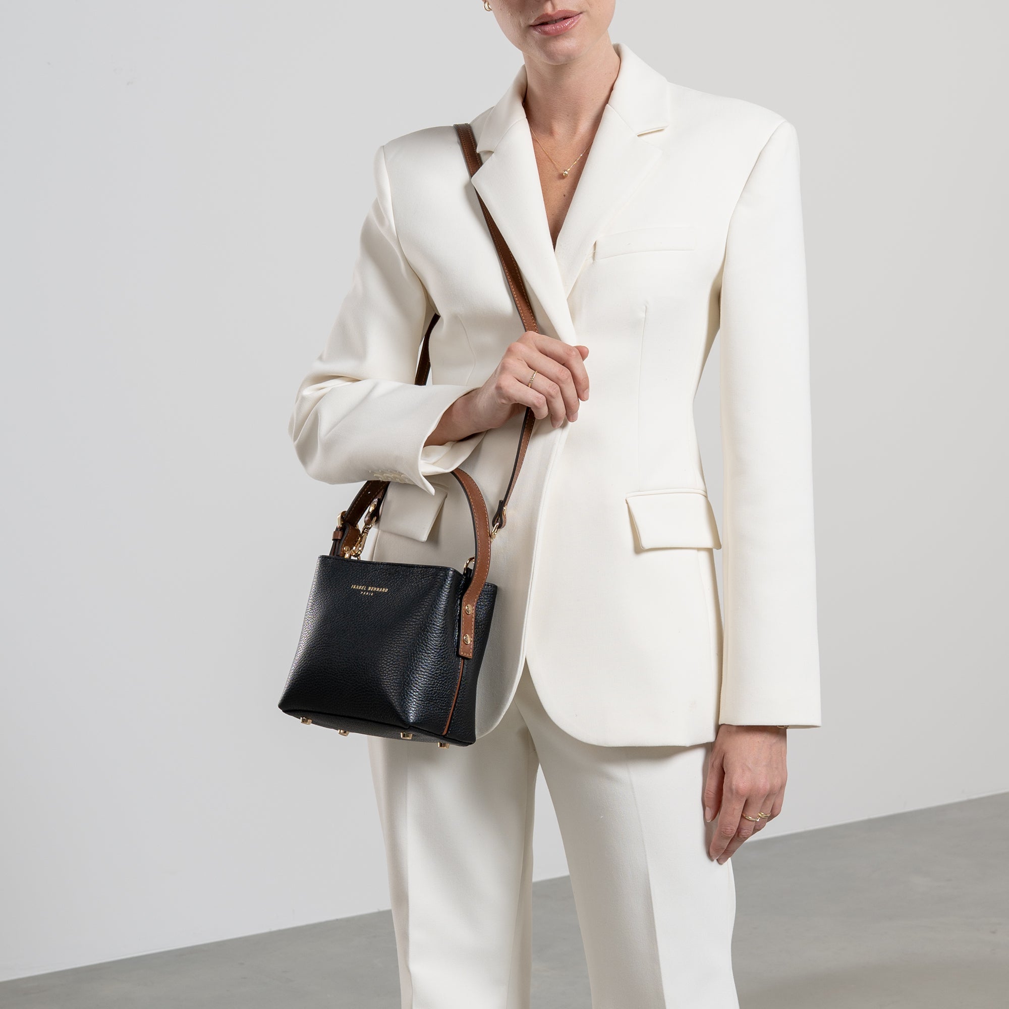 Honoré Adriane Mini black leather handbag calfskin leather