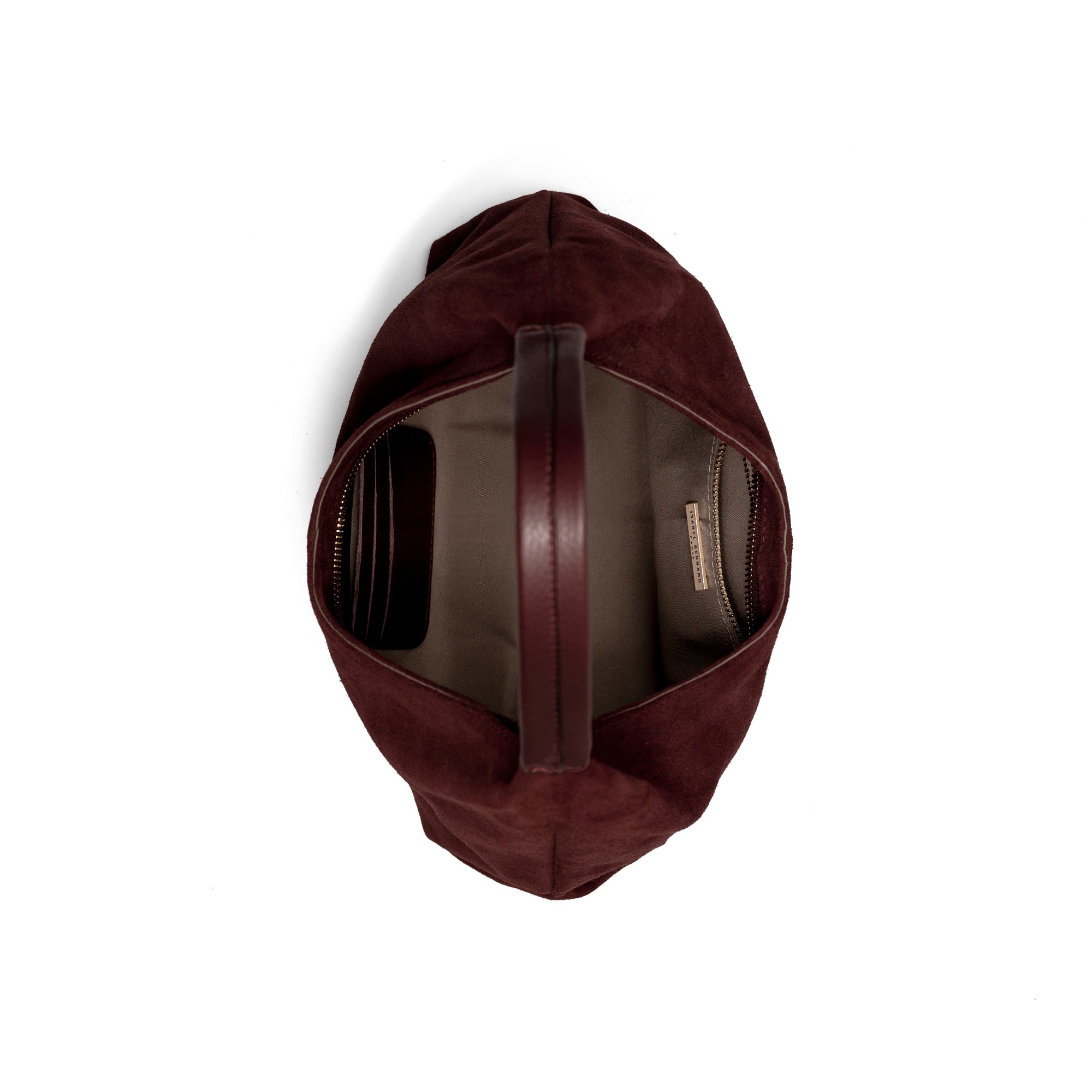 Honoré Grace mini dark bordeaux suede handbag