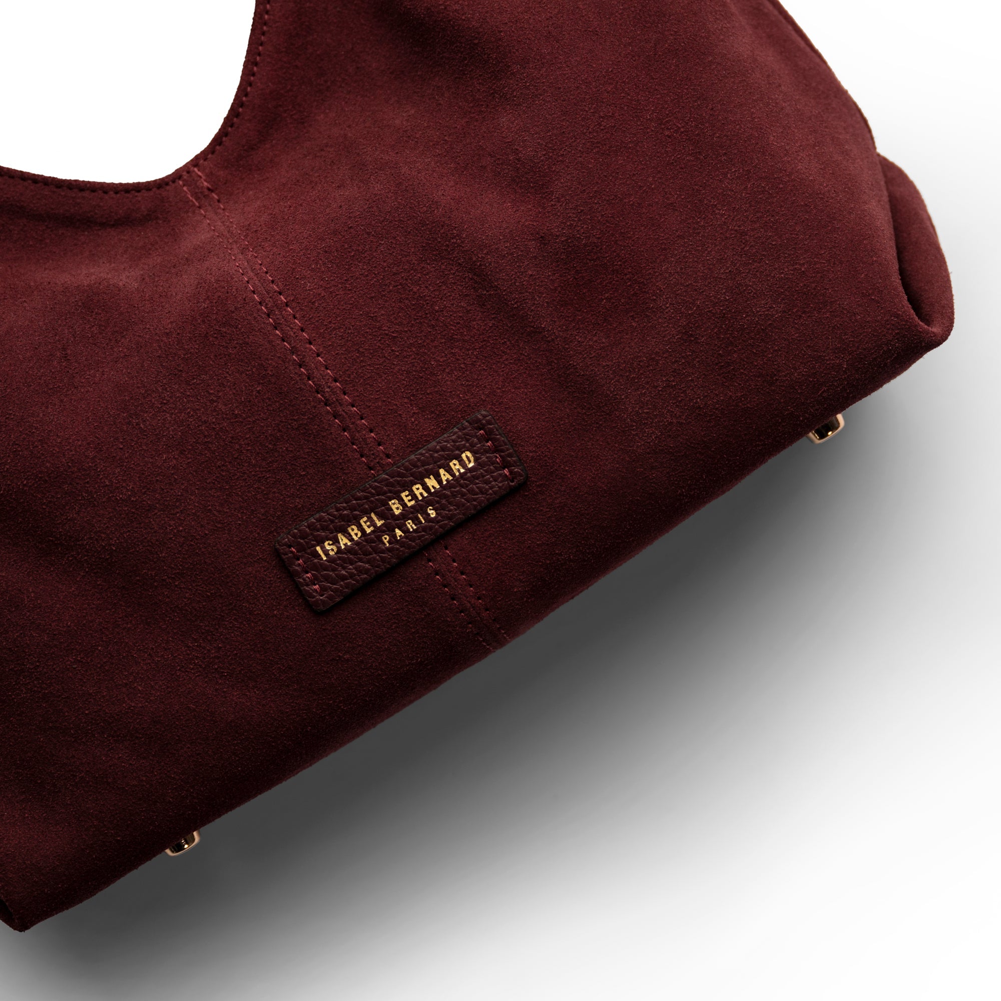 Honoré Grace mini dark bordeaux suede handbag