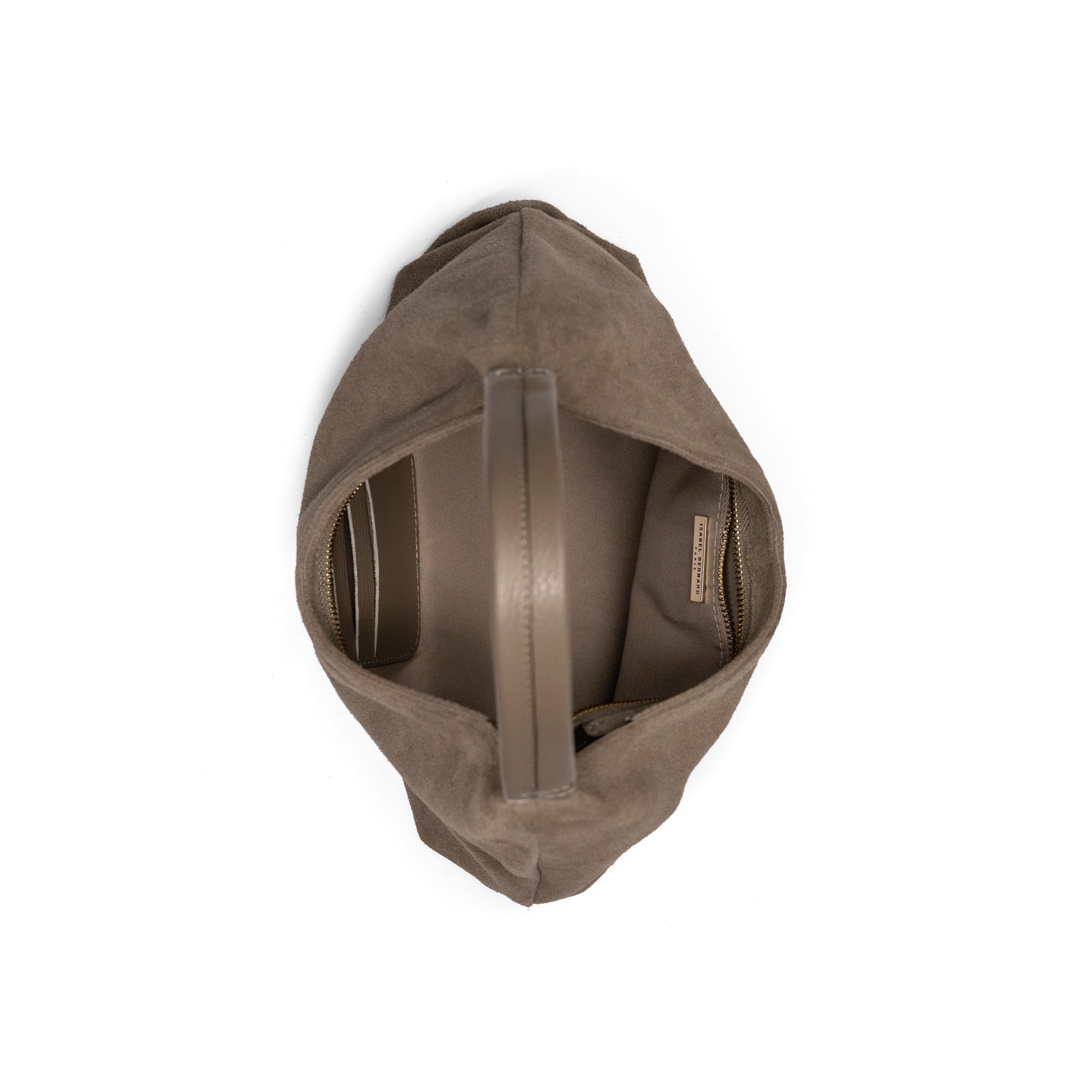 Honoré Grace mini taupe suede handbag